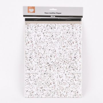 SCHÖNER LEBEN. Stoff Creativ Company Lederpapier 3 Blatt div. Designs Stärke 0,55mm weiß g