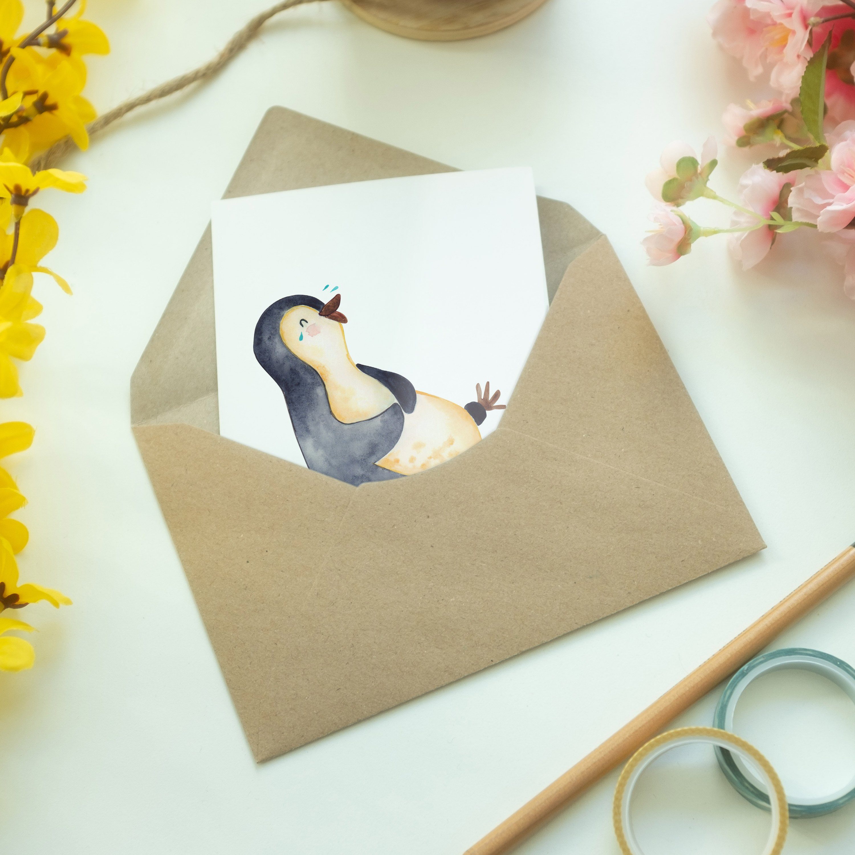 Mr. & Mrs. - Panda Hochzeitskarte, Grußkarte Geschenk, Weiß Pinguin lol, lachend Karte, - Humor