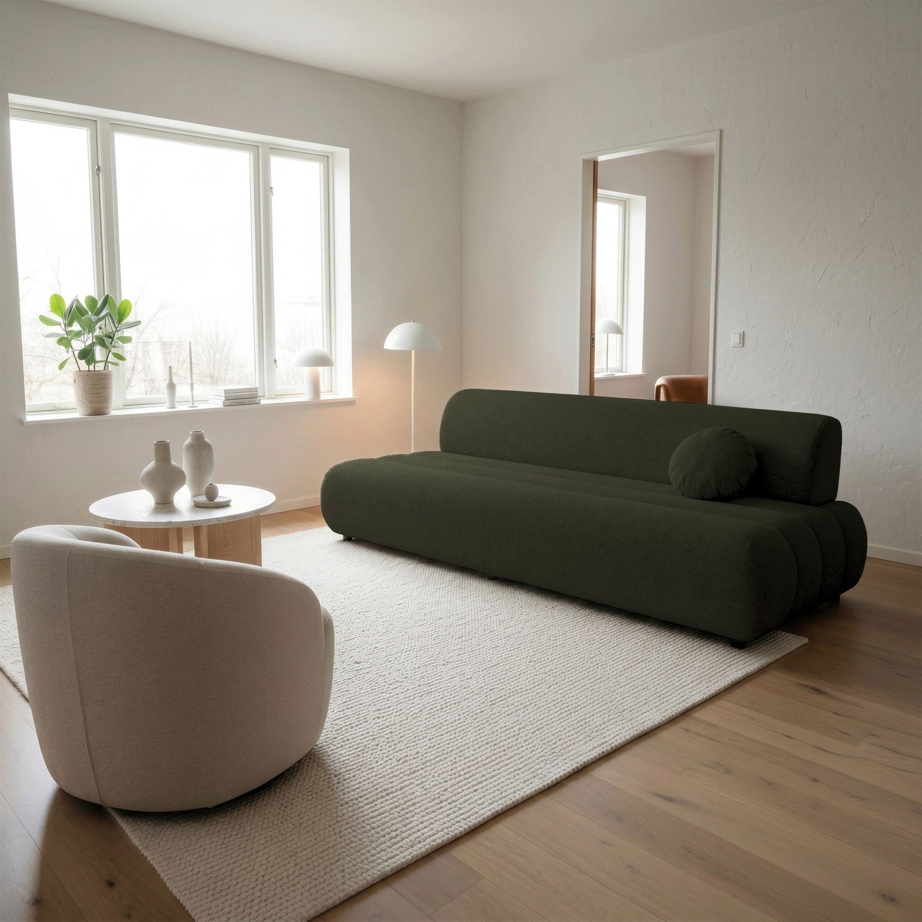 Selsey Schlafsofa, 3-Sitzer Sofa mit Chenille und Bettkasten