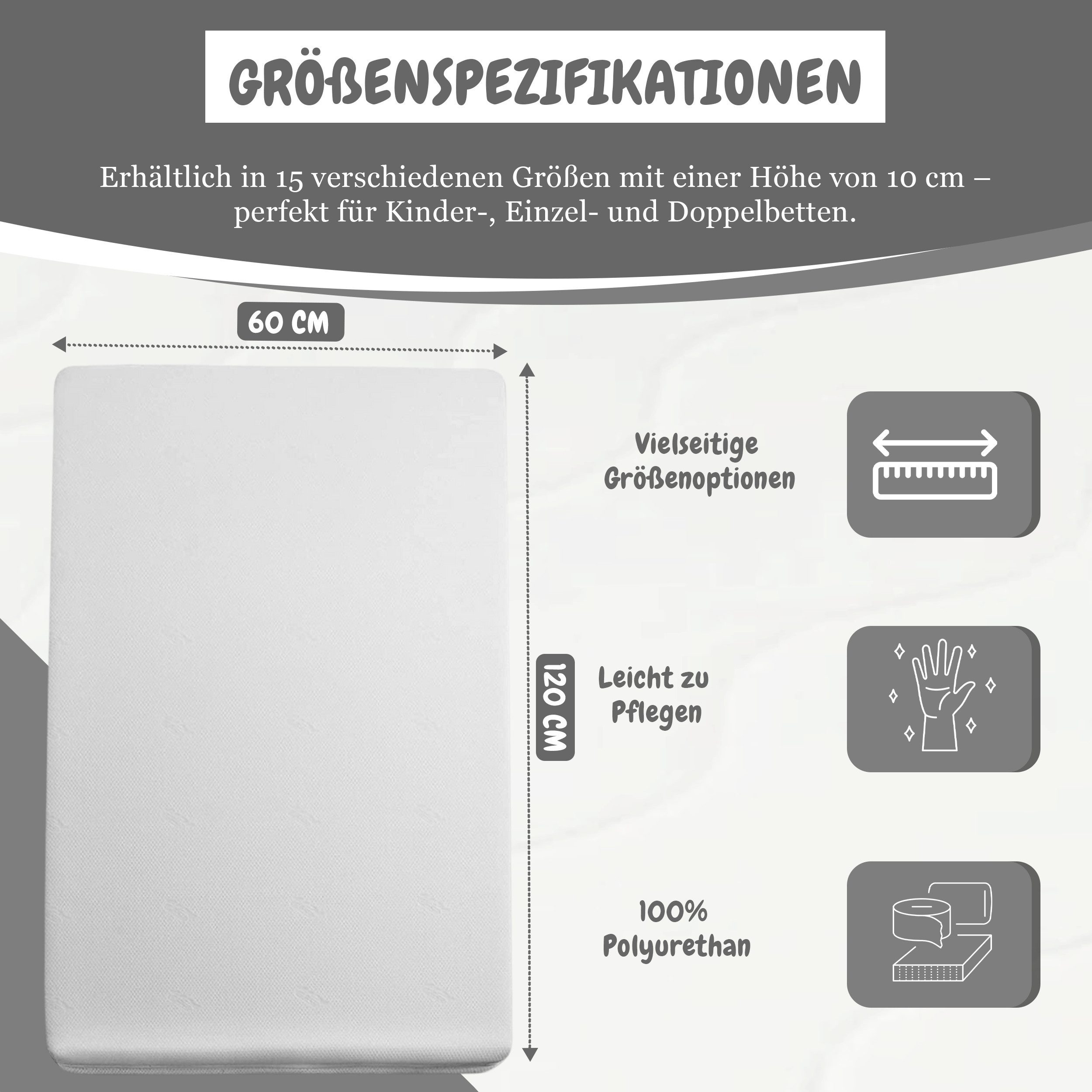 Kindermatratze Easy Active Kaltschaummatratze 90x200 cm mit Bezug, Best for Home, 10 cm hoch, (60x120 70x140 80x160 80x180 90x200 140x200 180x200 cm), Schaumstoffmatratze, Kindermatratze mit Reißverschluss
