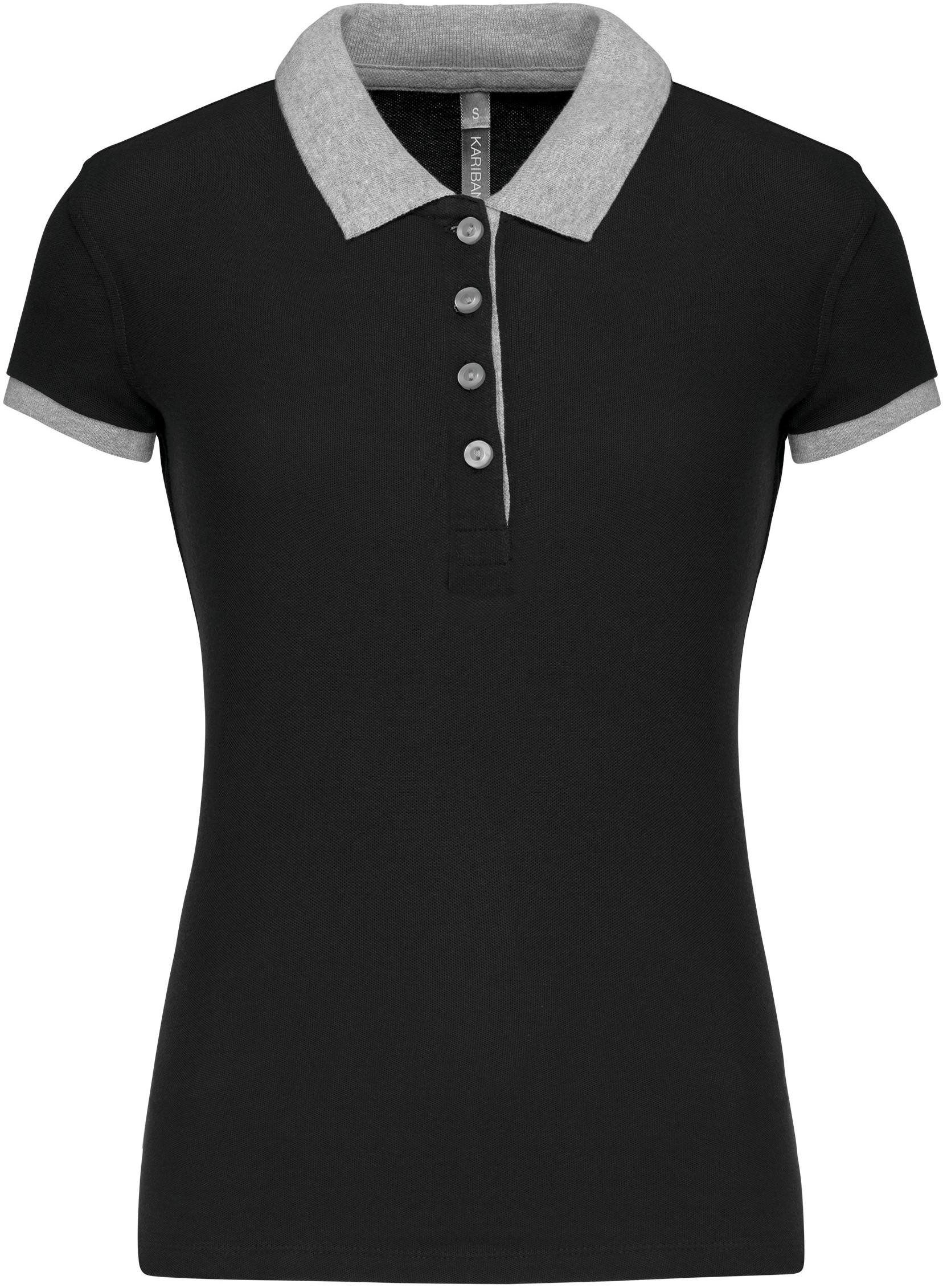 Poloshirt Zweifarbiges Piqué-Polohemd für Damen