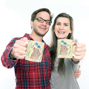 Mr. & Mrs. Panda Kinderbecher Hase Blume - Blumig - Geschenk, Geburt, Hoffnung, Geschenke zu Oster, Kunststoff, Bruchfest