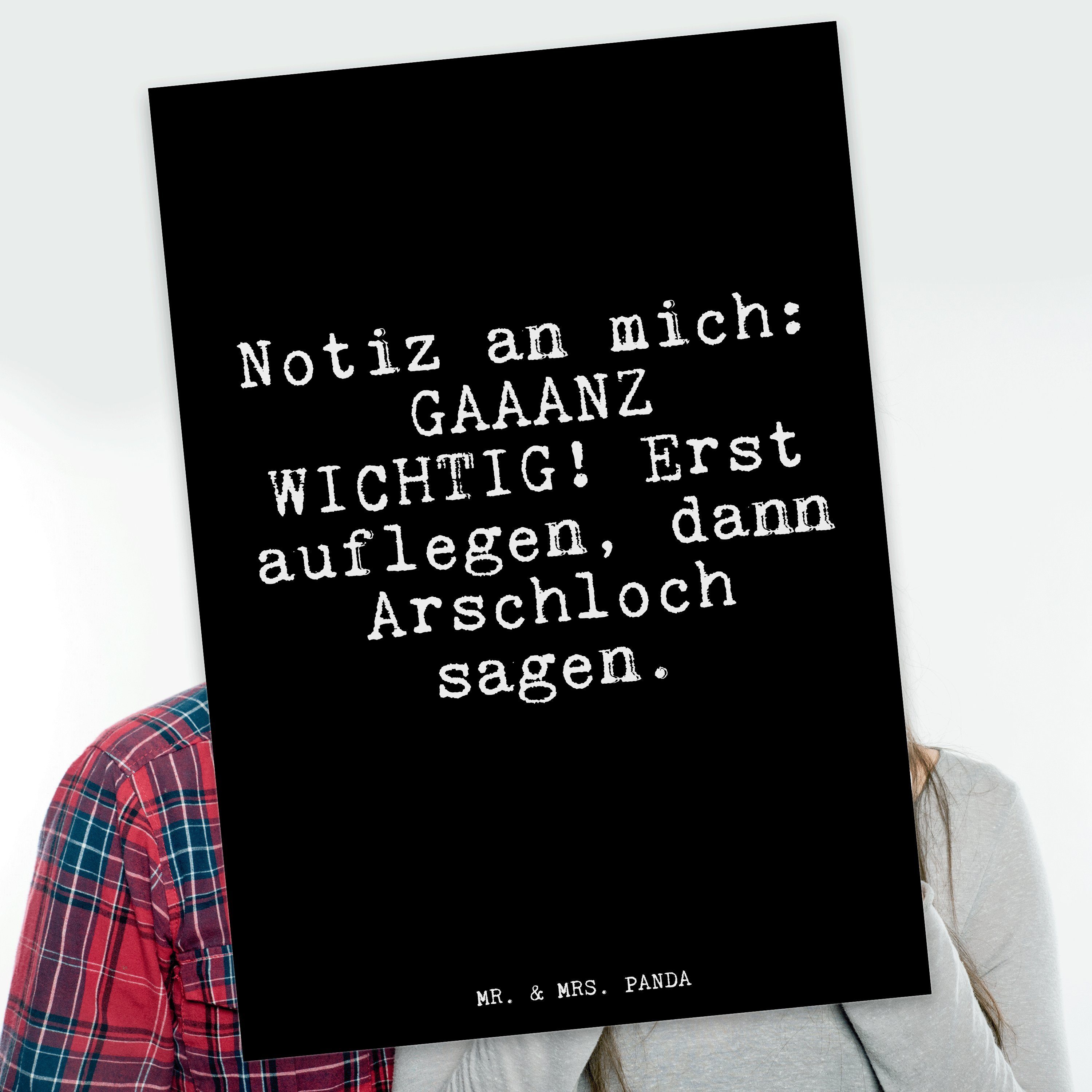 Mr. & Mrs. Panda Postkarte »Notiz an mich GAAANZ... Schwarz