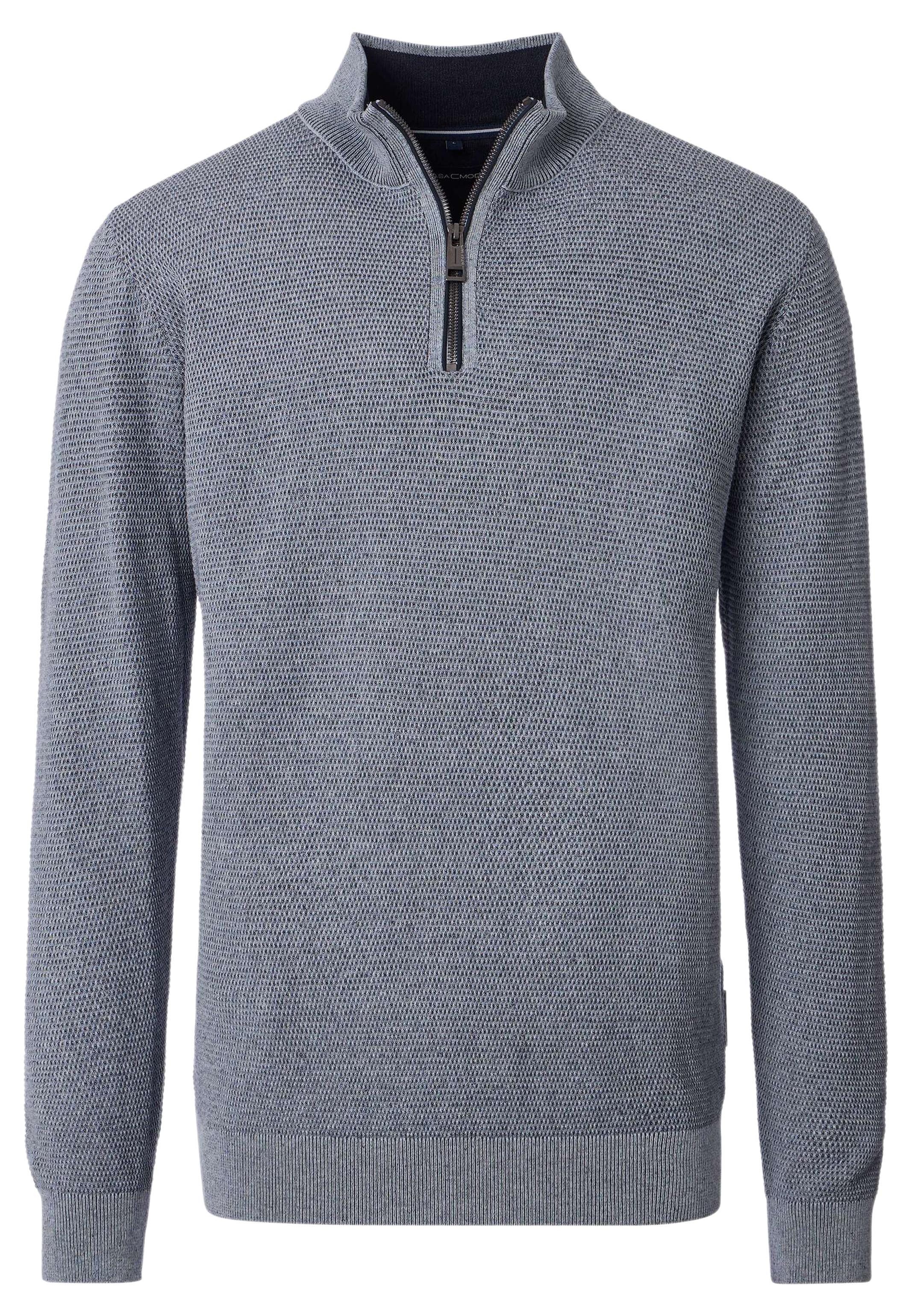 CASAMODA Вязаные свитера Basic (1-tlg) Troyer - Baumwolle - Atmungsaktiv - Feine Strickstruktur