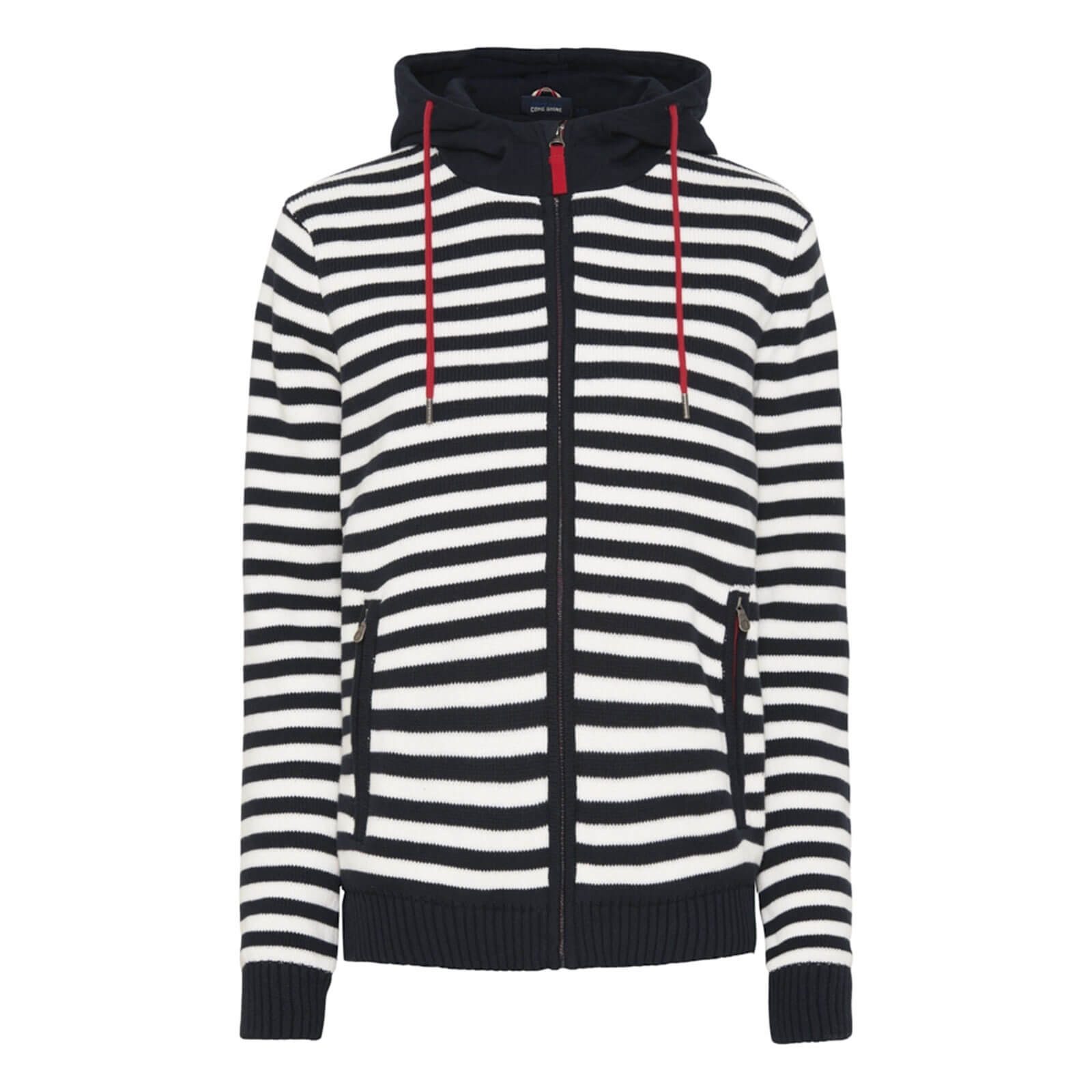 Sea Ranch Kapuzensweatjacke Damen Strickjacke Annelie mit Streifen - Gestreifte Kapuzenjacke Winddichtes Futter, Jersey-Kapuze mit Kordelzug, Reißverschluss