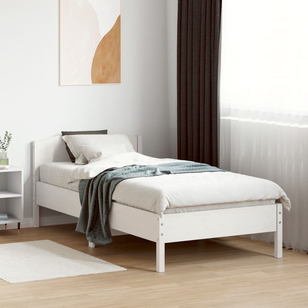vidaXL Bett Massivholzbett ohne Matratze Weiß günstig online kaufen