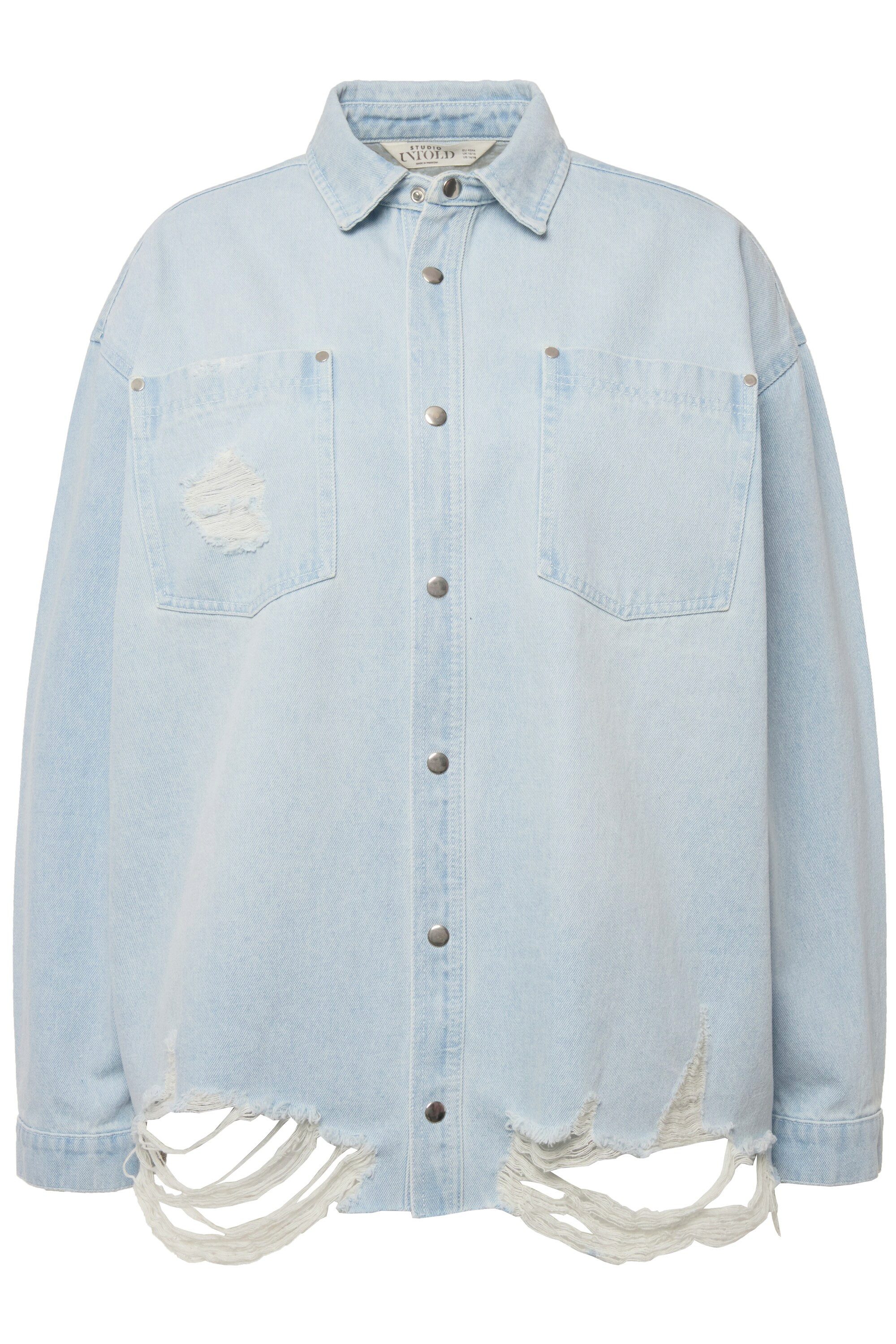 Studio Untold Hemdbluse Jeanshemd oversized destroyed günstig online kaufen