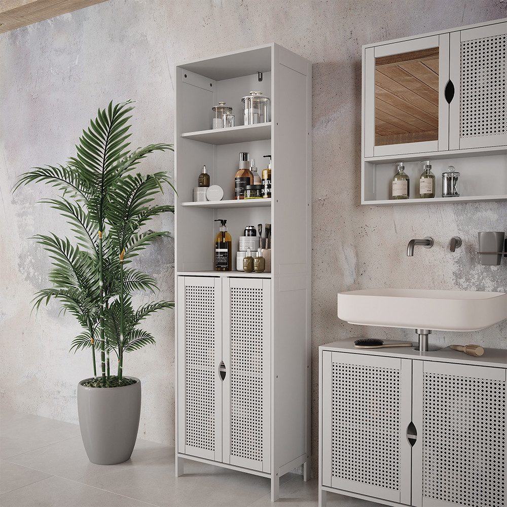 Vicco Hochschrank Liora, Weiß, 48 x 170 cm mit 2 Türen (1-St)