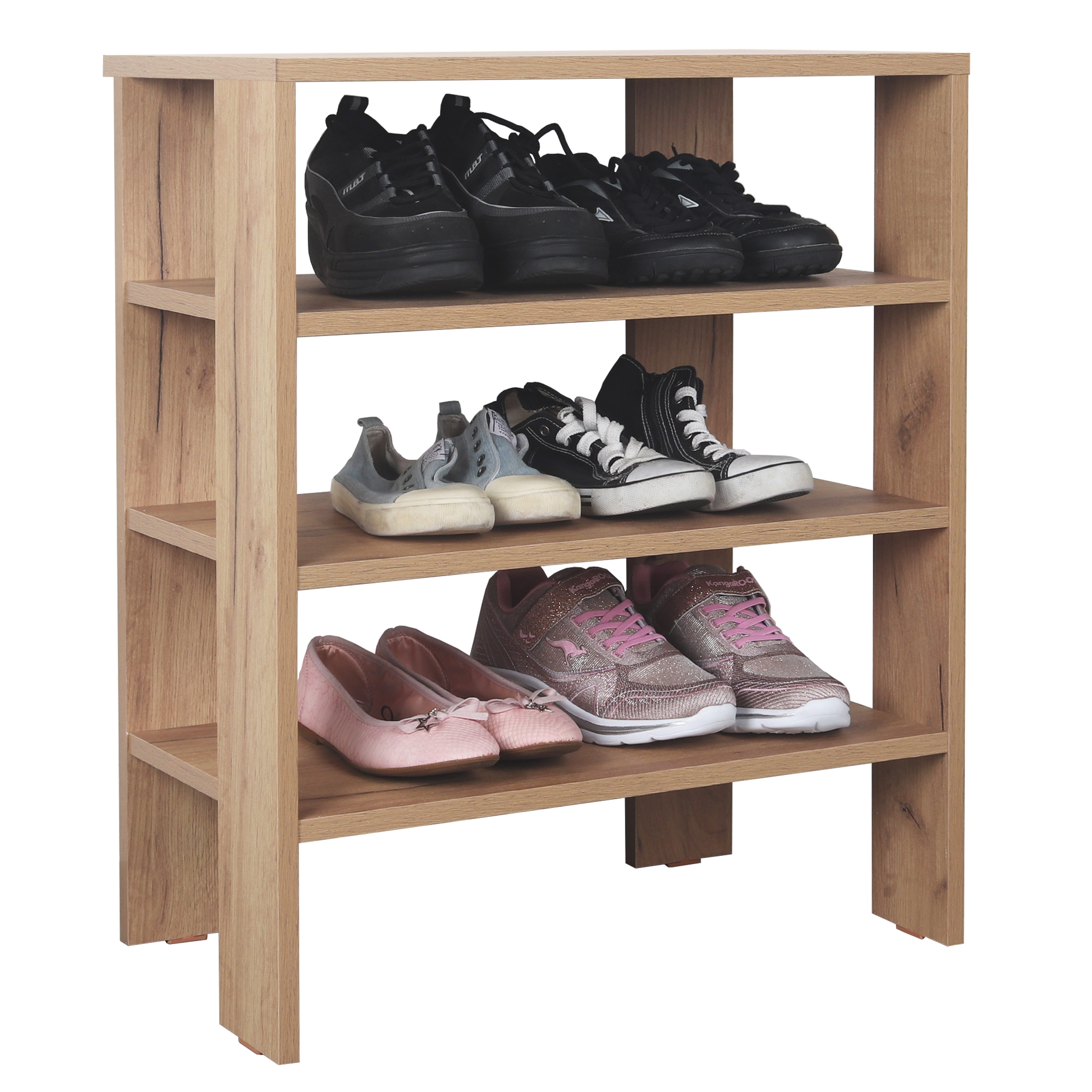 RICOO Schuhregal WM039-EG, 1-tlg., Schuhablage hohes Regal Hochregal schmal Standregal CD Dekoregal