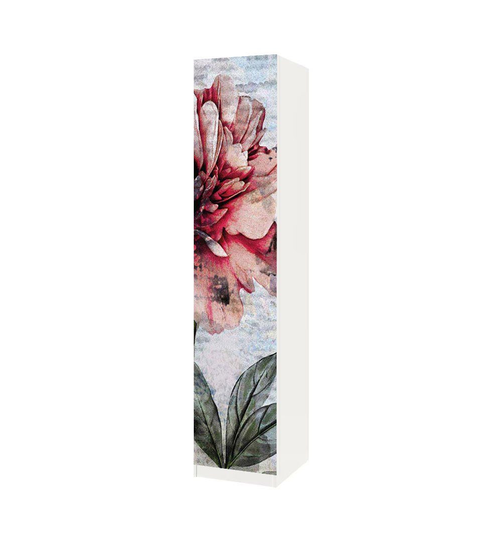 MyMaxxi Möbelfolie Schrankaufkleber Pax gemalte Blüten auf weißem  Hintergrund