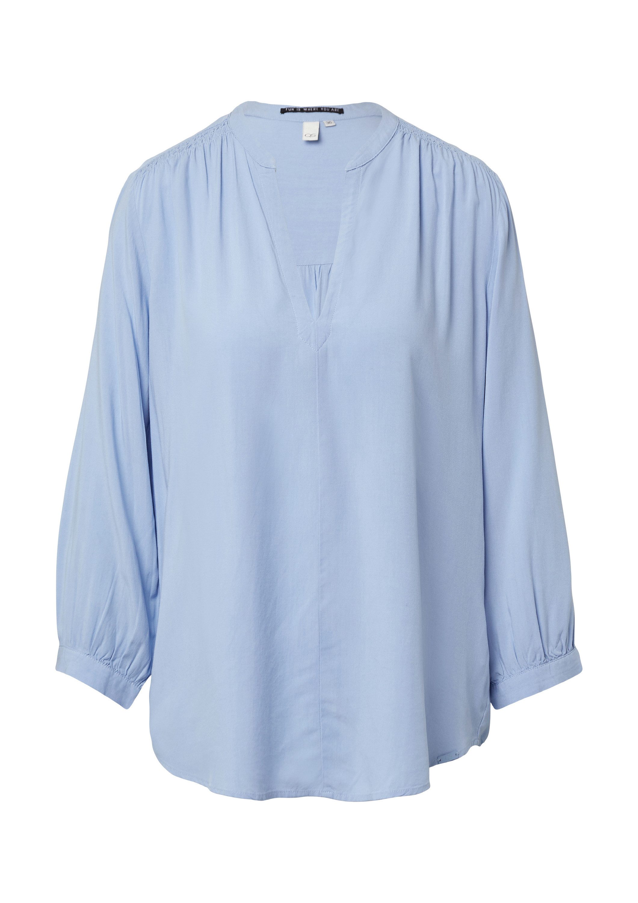 QS Kurzarmbluse Bluse Viskose-Bluse mit Raffung günstig online kaufen