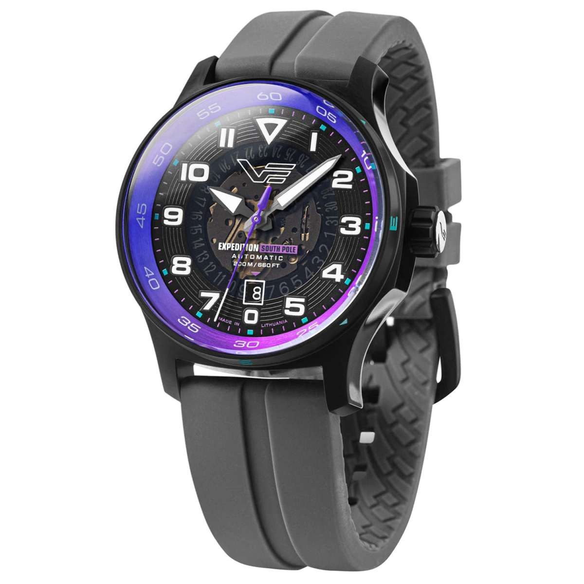 Vostok Europe Automatikuhr YN55-592C760_GRY, für Herren Expedition South Pole Grau/Lila