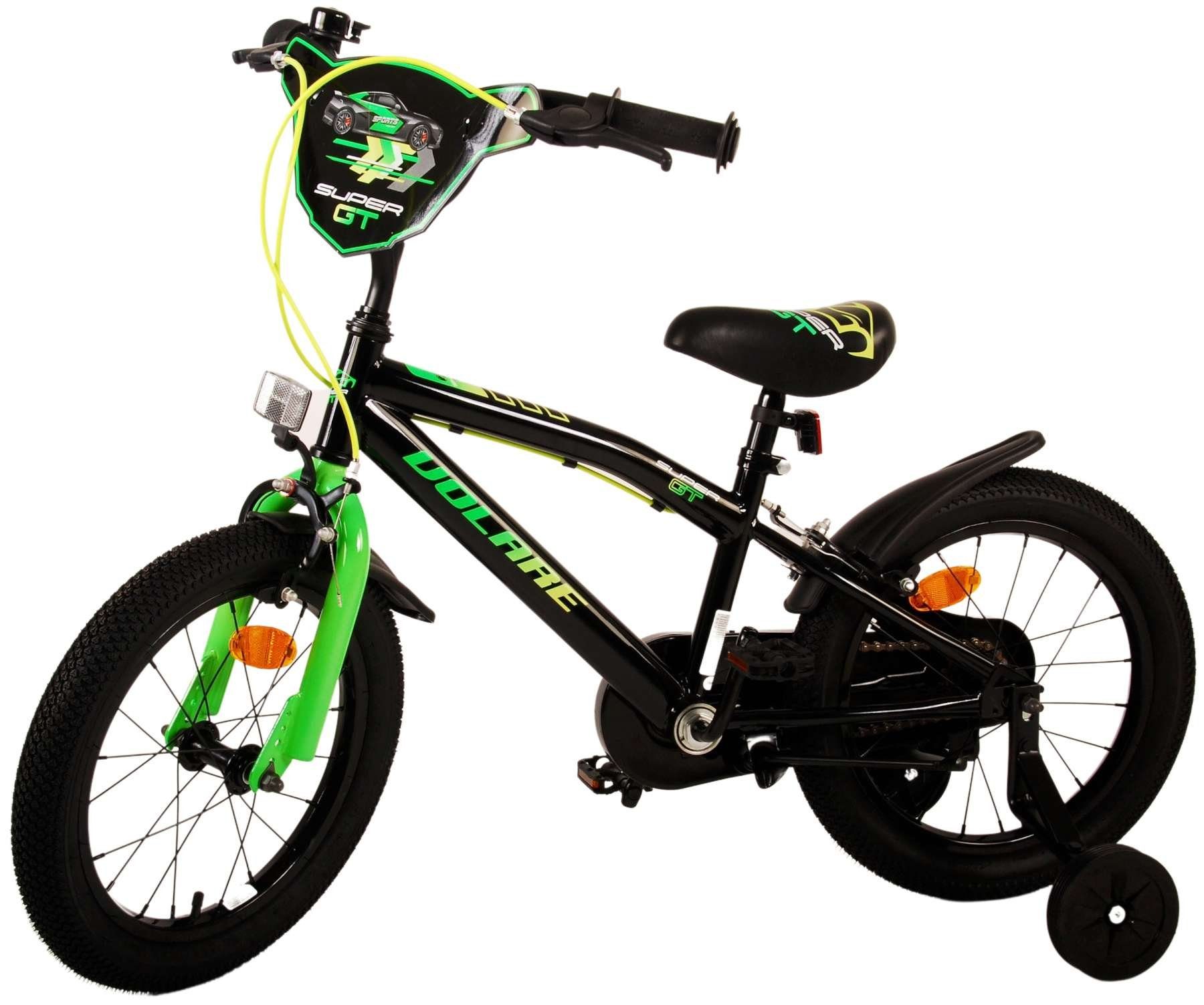 TPFSports Kinderfahrrad Volare Rutschfeste Gang, Fahrrad 1 16 Zoll Jungsfahrrad (Kinder - 2x mit Kinder Jugend Sicherheitsgriffe), 16 Fahrrad - Grün Zoll Fahrrad - GT Super Handbremse, - Jugend