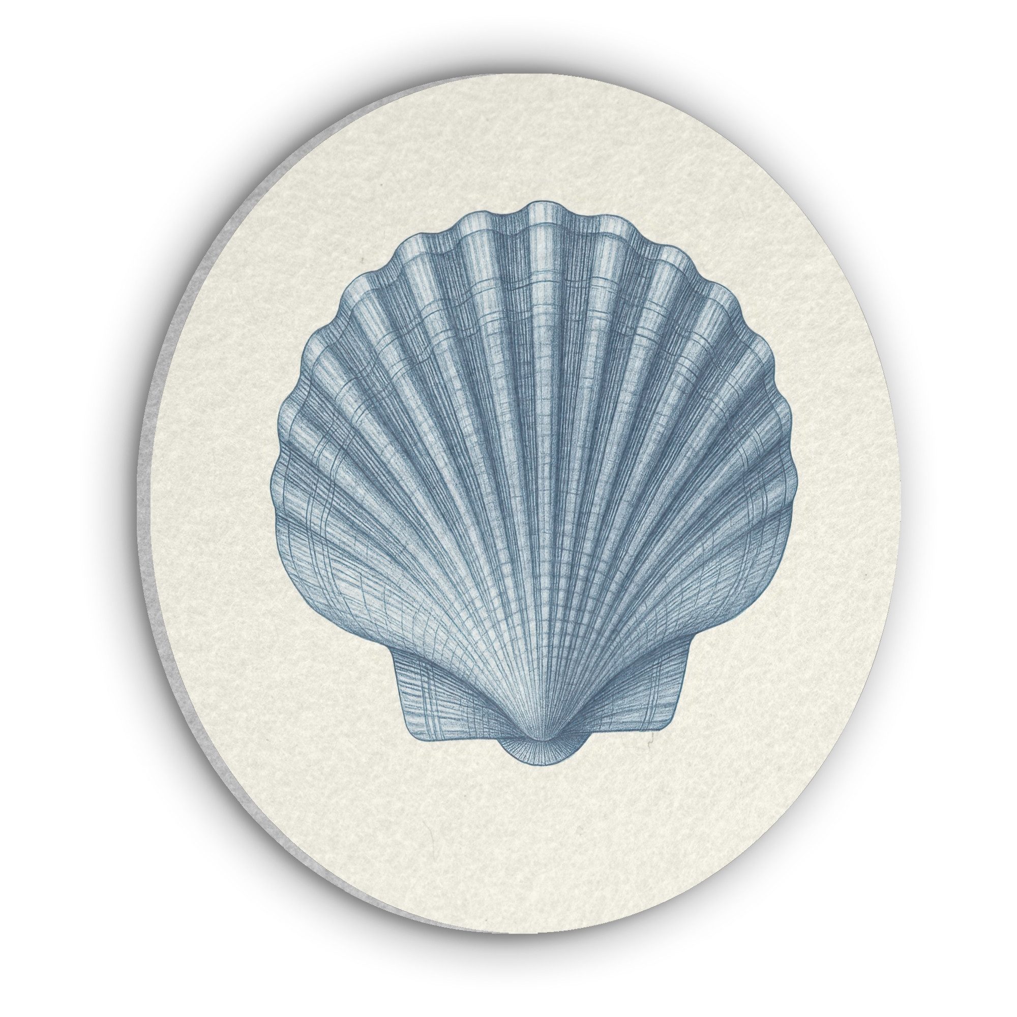 MuchoWow Gemälde Rippung - Blau - Schale, Fotodruck (1 St), Akustikpaneele rund, Schalldämmung, Akustikbilder 30x30 cm