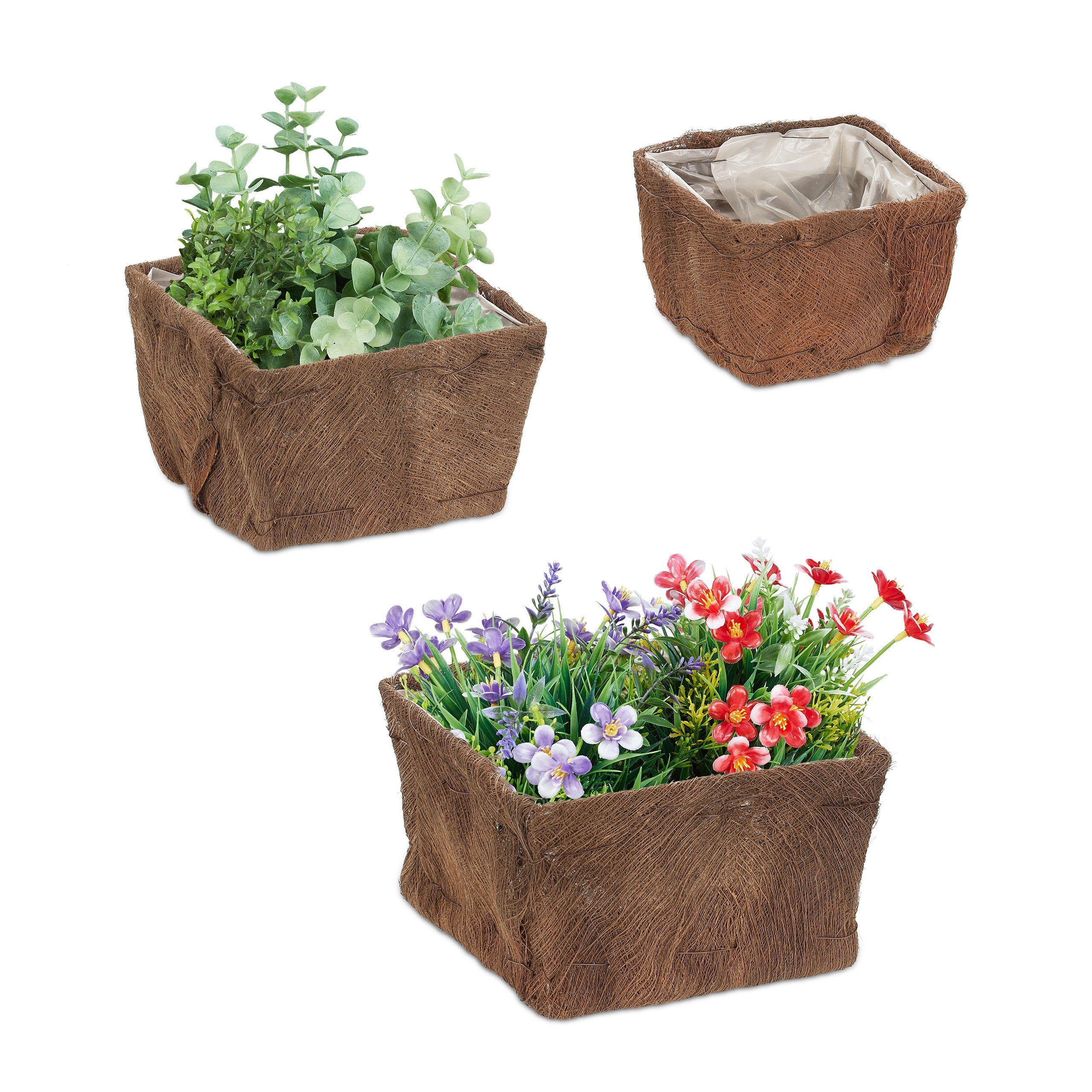 Blumentopf relaxdays Blumentopf Set 3er