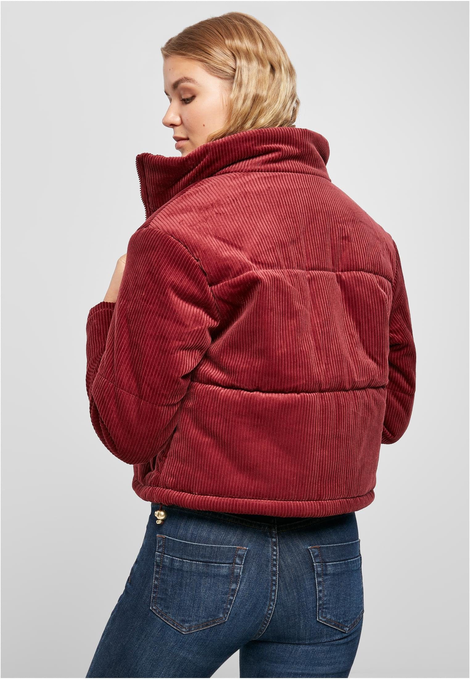 URBAN CLASSICS Winterjacke Puffer burgundy Corduroy Jacket Damen (1-St) Ladies