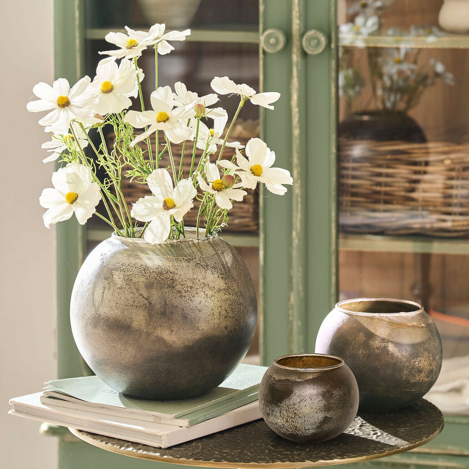 Mirabeau Tischvase Vase 3er Set Orvellas grau