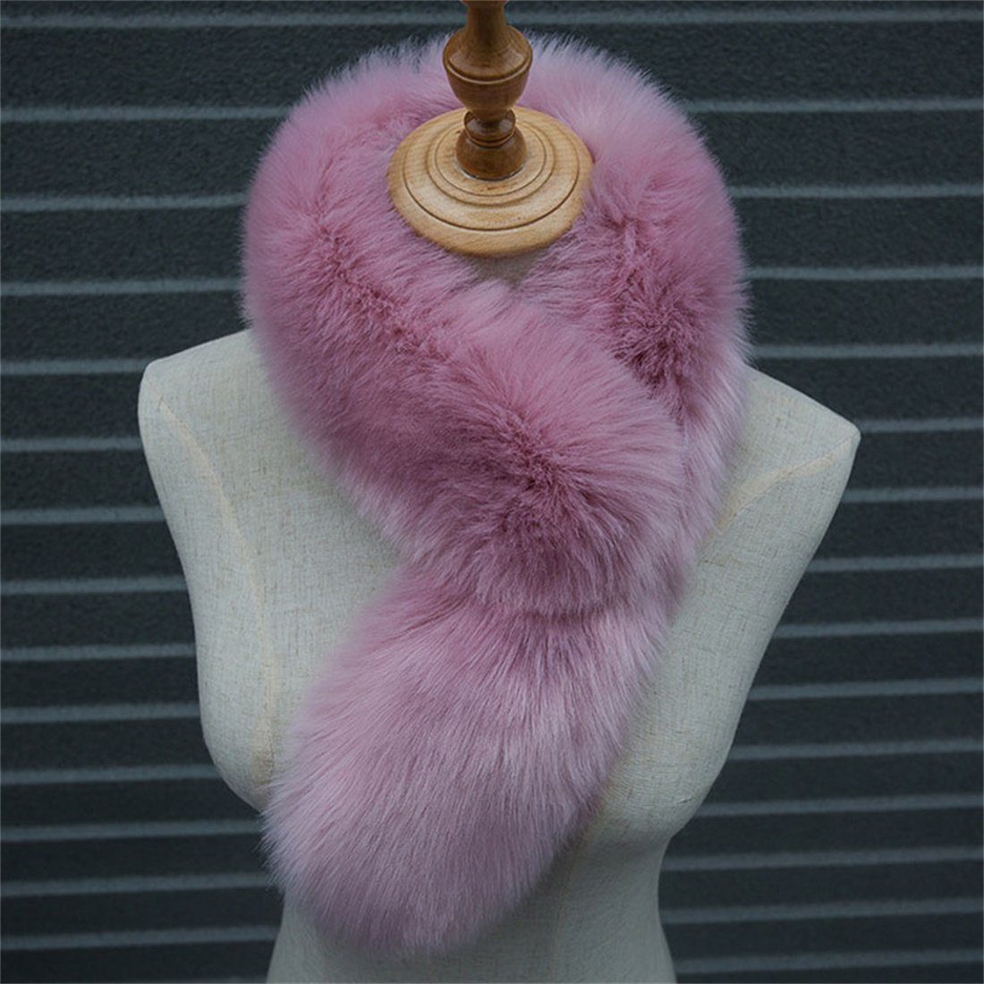 DÖRÖY Modeschal Damen Winter warm verdickt Plüsch Schal,Nachahmung Pelz einfarbigSchal Lila | Modeschals