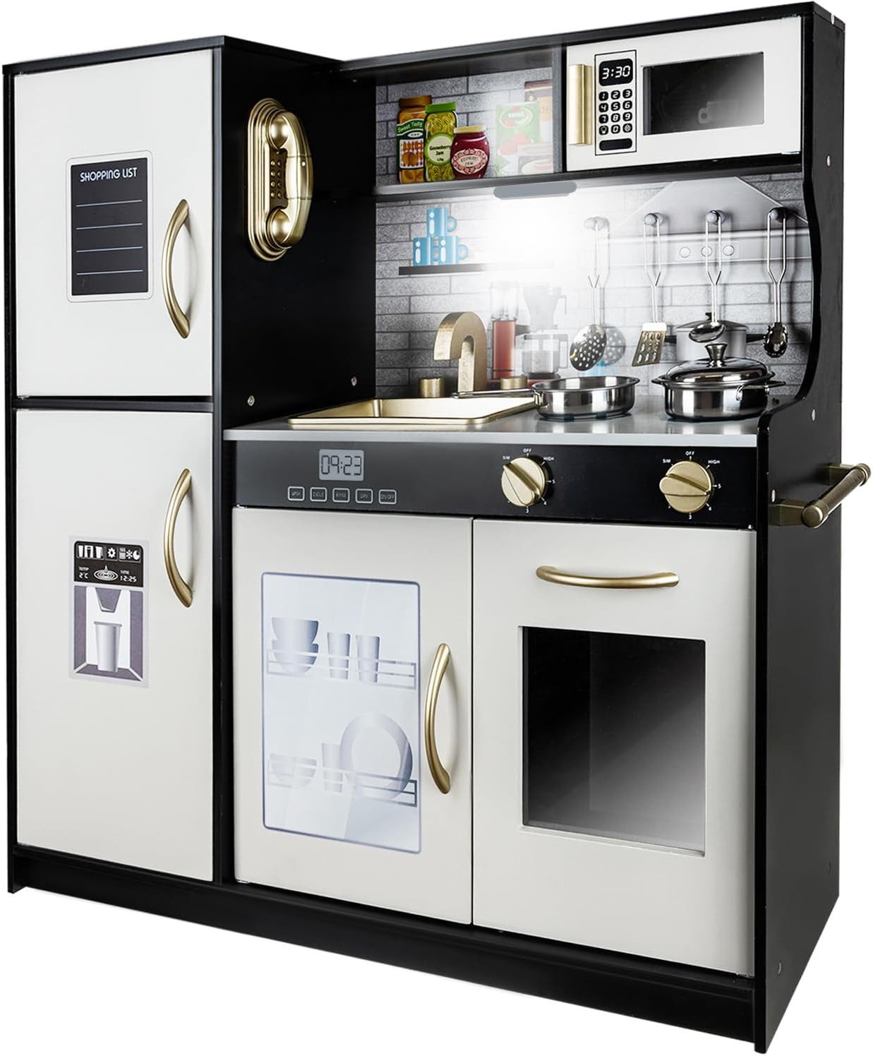 Ruhhy Kinder-Küchenset Kinderküche Holz Klicksystem Licht und Zubehör Inter günstig online kaufen