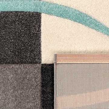 Teppich Lara 235, Paco Home, rechteckig, Höhe: 16 mm, Kurzflor, modernes Design, Pastell-Farben, mit Konturenschnitt