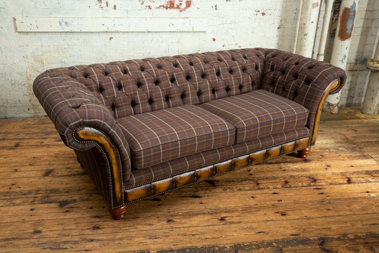 Sofa 225 Chesterfield Sofa Design Sitzer Couch Chesterfield-Sofa, 3 cm JVmoebel
