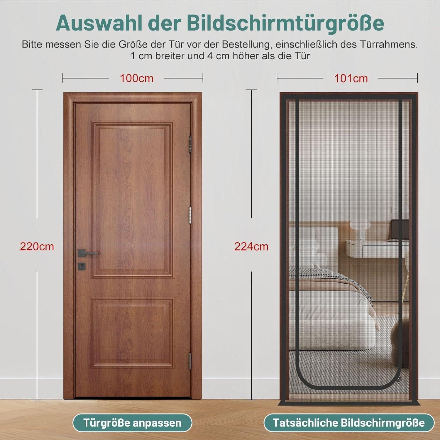 LuxusKollektion Katzenklappe Katzengittertür Maschendraht passend für Türgröße: 100cm x 220cm