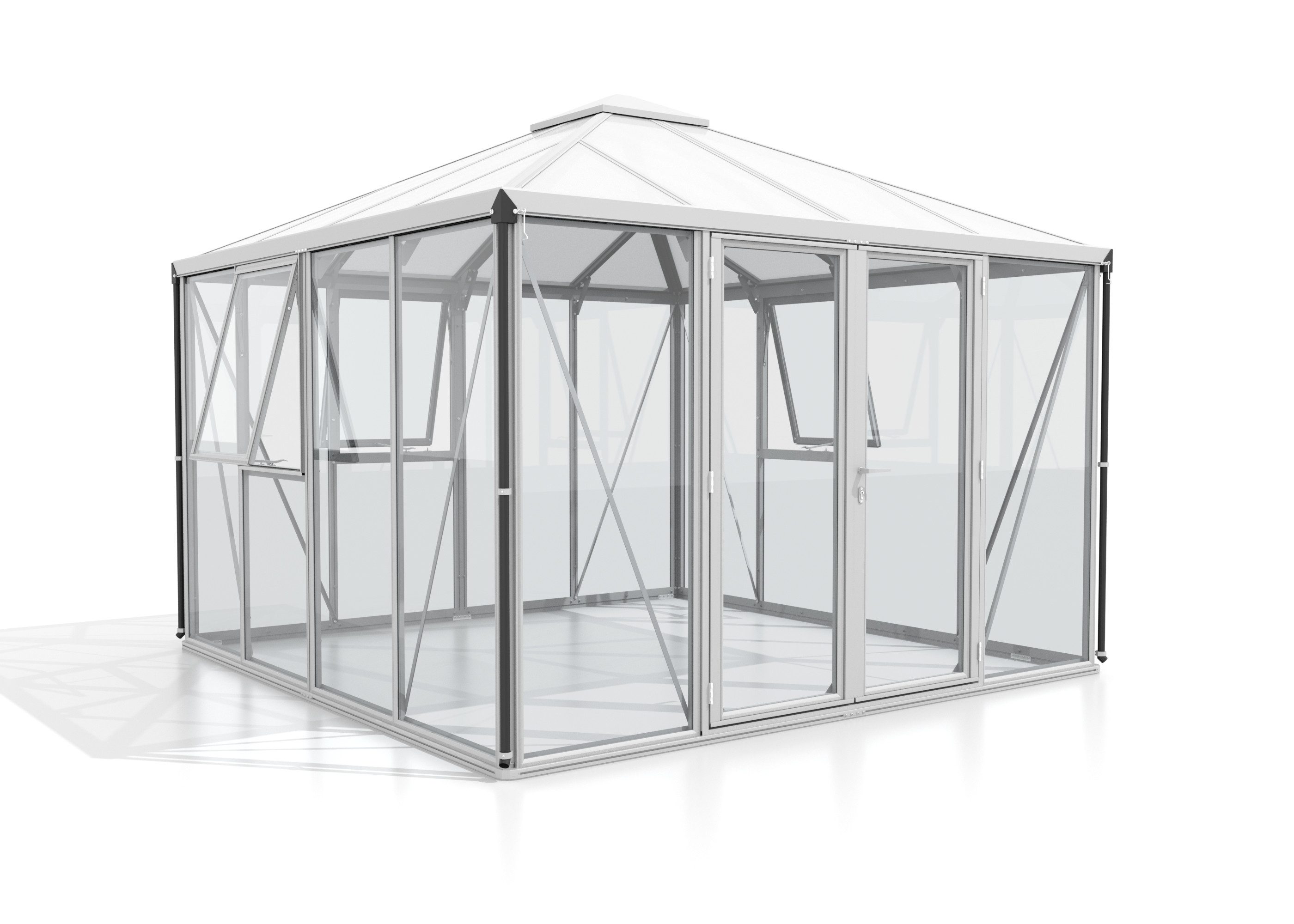 Vitavia Gewächshaus Fortuna ESG/HKP Pergart ALU EPH Treibhaus Anbau silberfarben | Rabatt: 17%