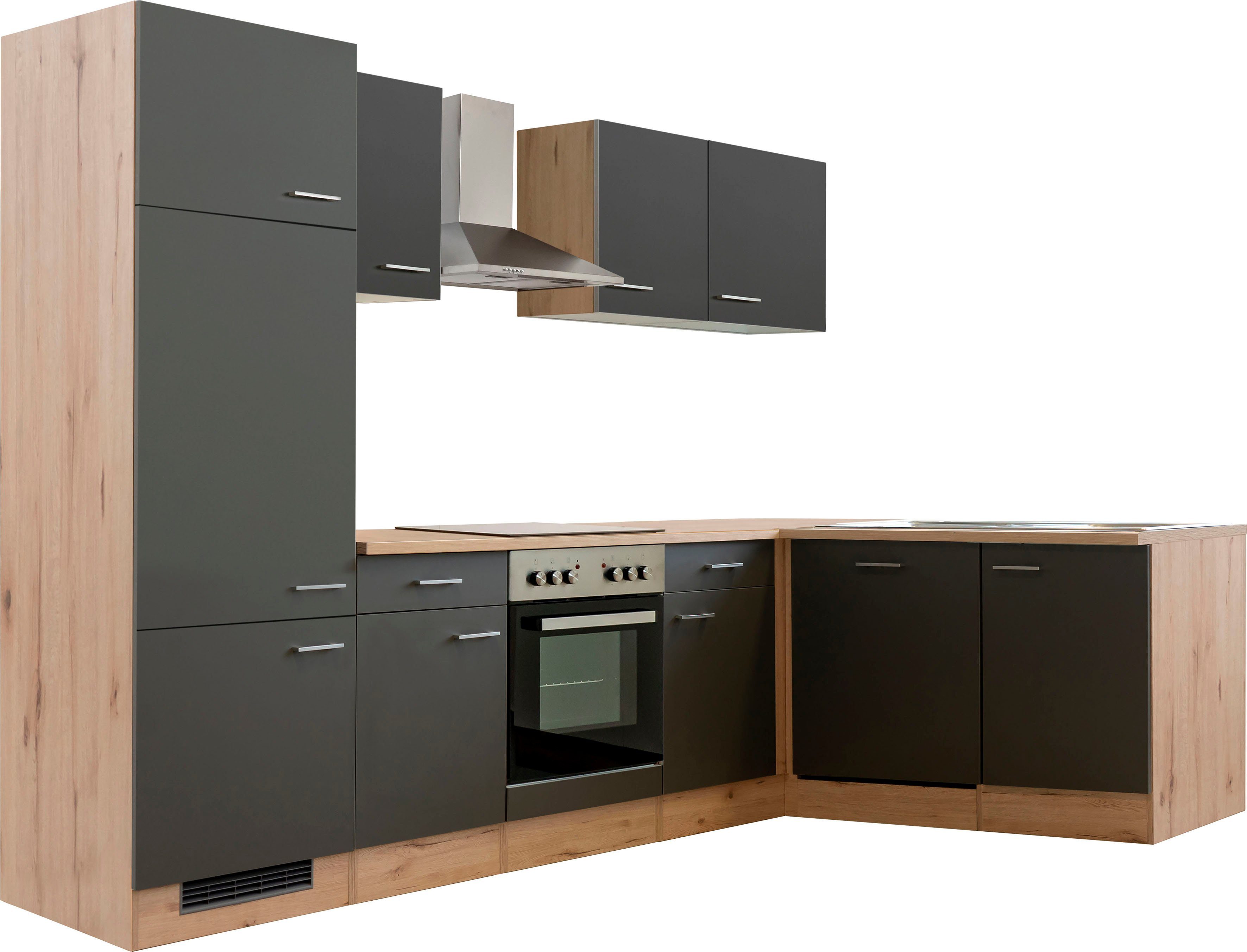 Flex-Well Küchenzeile Morena, mit E-Geräten, Gesamtbreite 280 x 170 cm