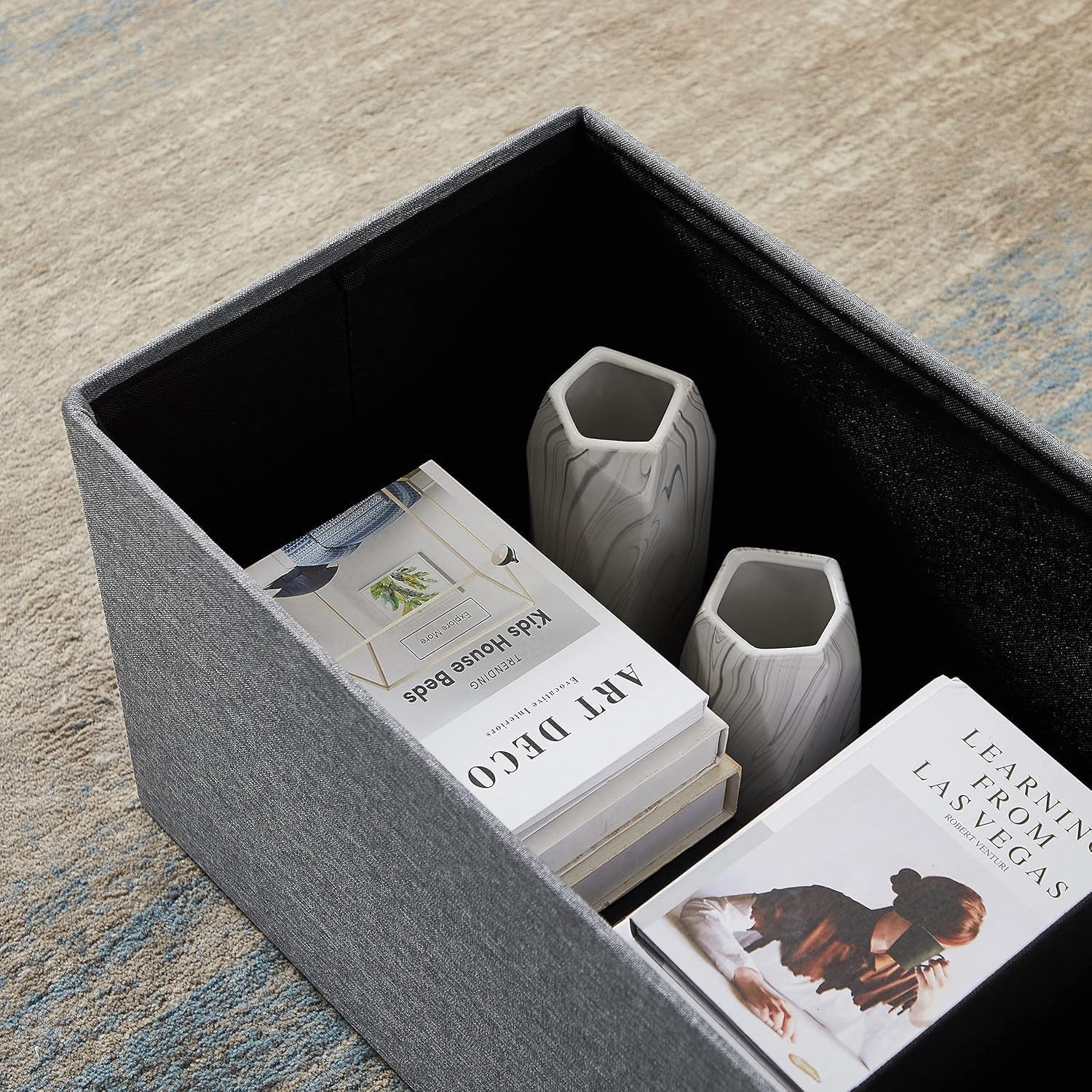 Zedelmaier Sitzbank 114cm mit Stauraum, Sitztruhe,faltbar Aufbewahrungsbox,Fußbank (ZD114), Fußhocker max. Belastbarkeit 300 kg, 120 L, 114x38x38 cm