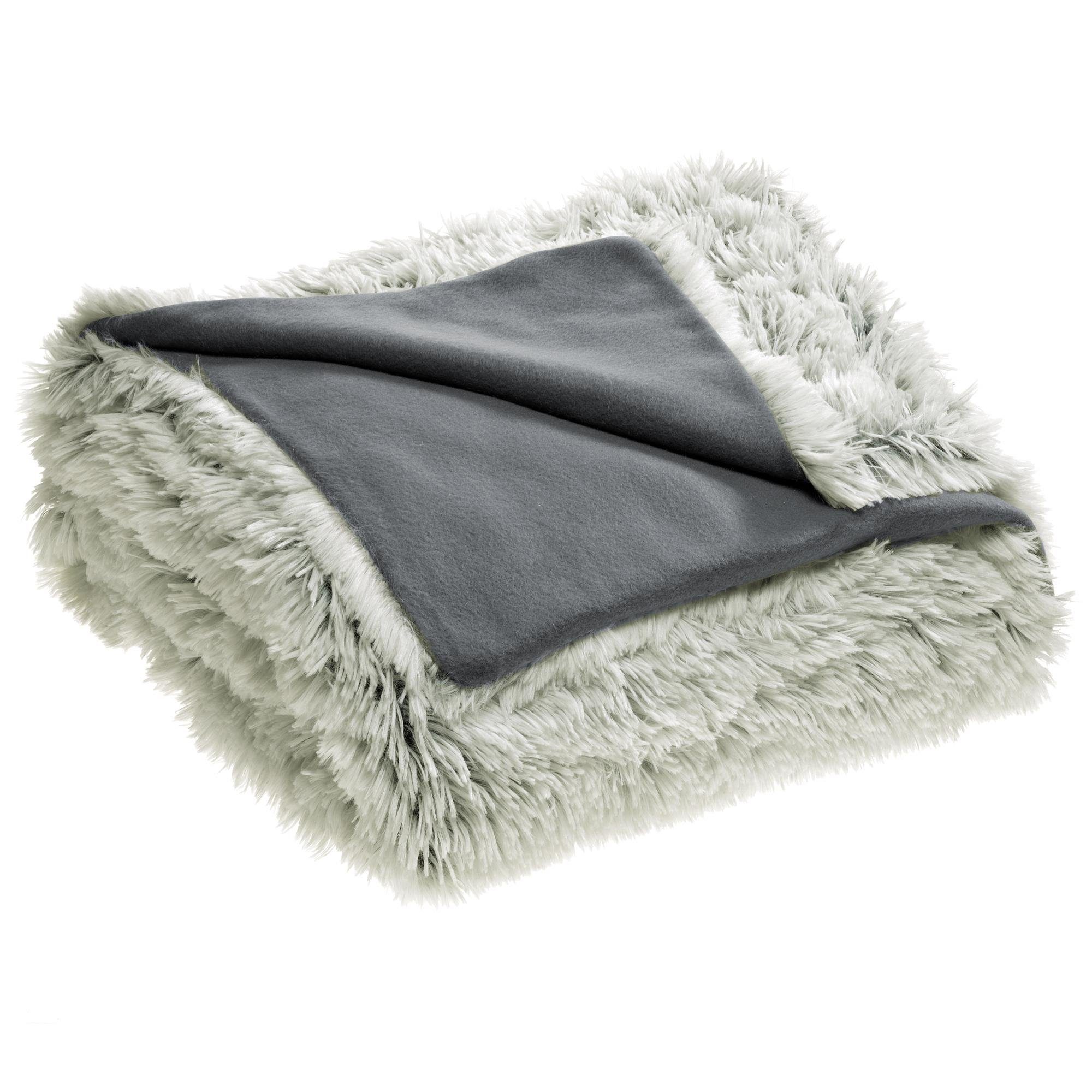 CelinaTex Постельное белье Shetland Bettgarnitur Flokati Optik warm 200x220cm creme/grau, Polyester, 3 teilig