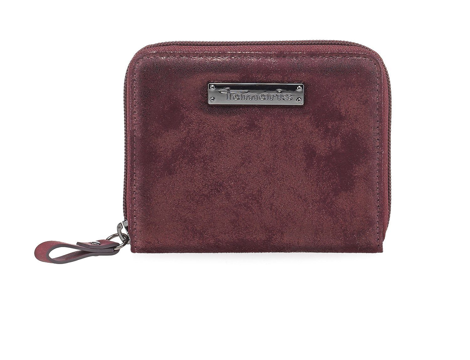 Geldbörse rot Small Set), bordeaux Damen Brieftasche Tamaris Geldbörse Zip Wallet (Set, 1-tlg., Ashley