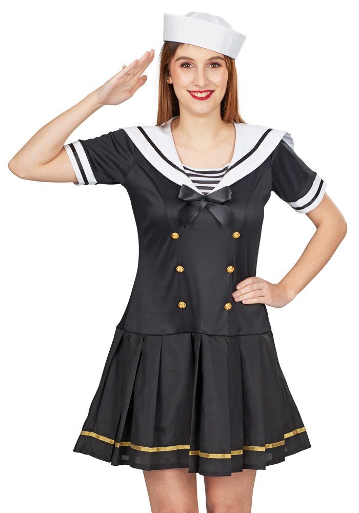 Kostüm Matrosin Navy Girl Kostüm Svea für Damen - Schwarz