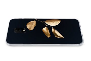 MuchoWow Handyhülle Blätter - Zweig - Gold - Luxus, Phone Case, Handyhülle OnePlus 7, Silikon, Schutzhülle