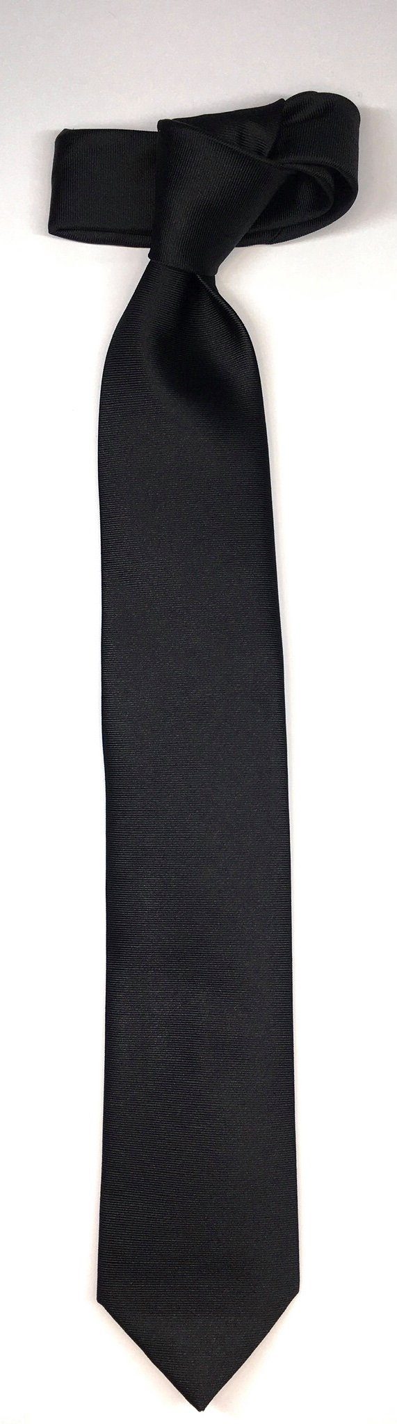 Seidenfalter Krawatte Krawatte edlen Schwarz Uni Uni Krawatte 7cm Design im Seidenfalter Seidenfalter
