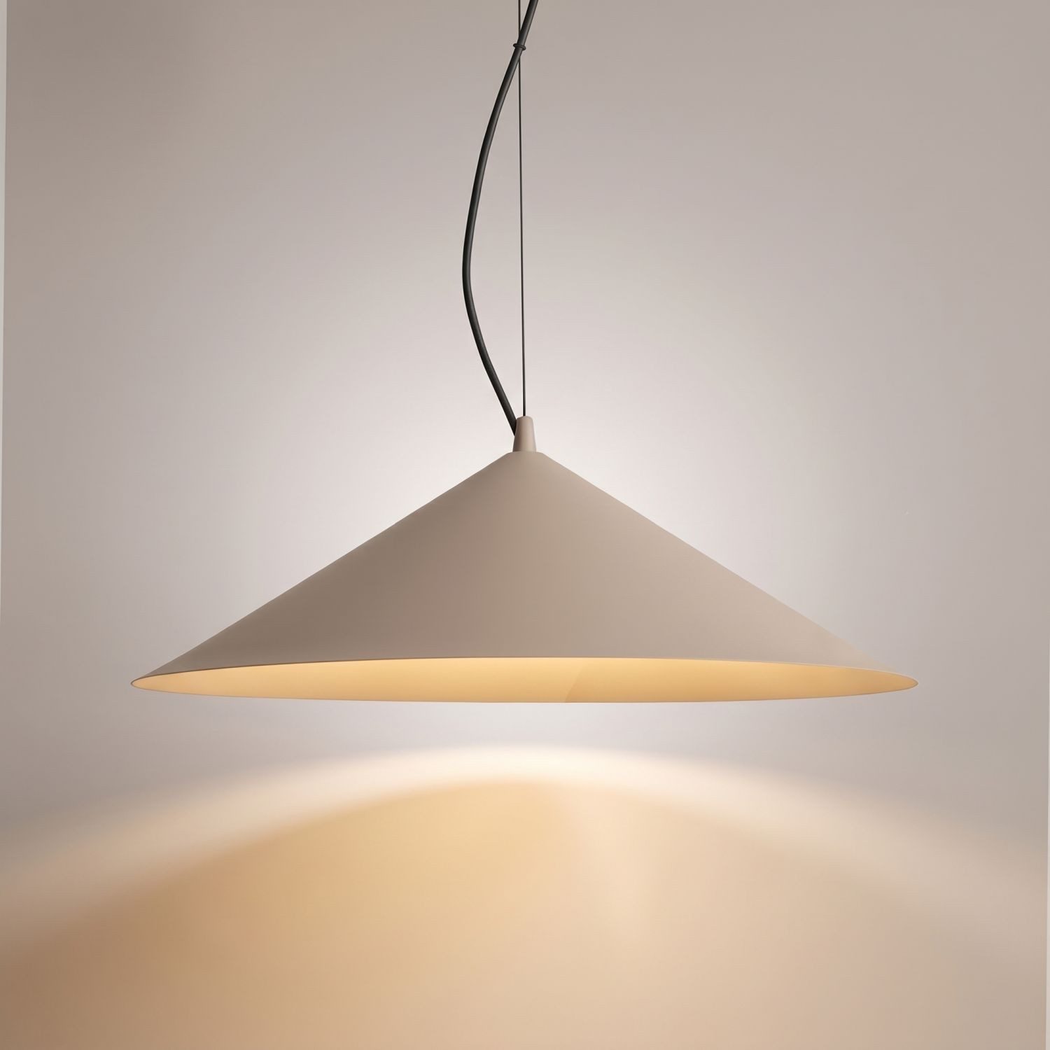 Licht-Erlebnisse Pendelleuchte INARI, LED fest integriert, Neutralweiß, LED Metall H: max. 200 cm rund D: 50 cm Taupe 4000 K 1186 lm Modern
