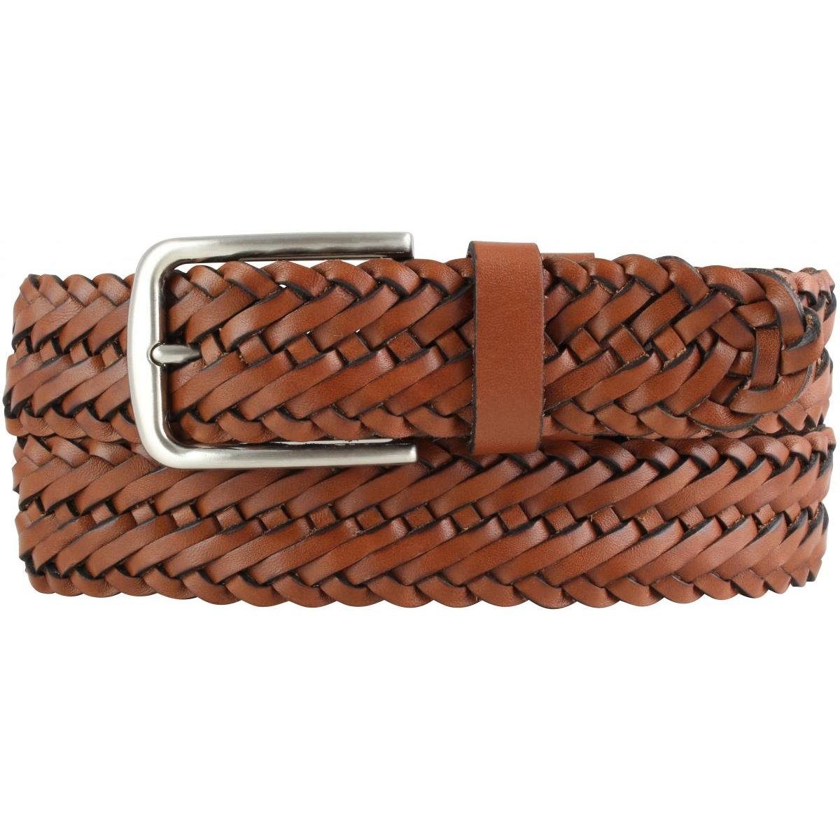 BELTINGER Ledergürtel Flecht-Gürtel aus Vollrindleder 3,5 cm - Flecht-Ledergürtel für Damen (1-St)
