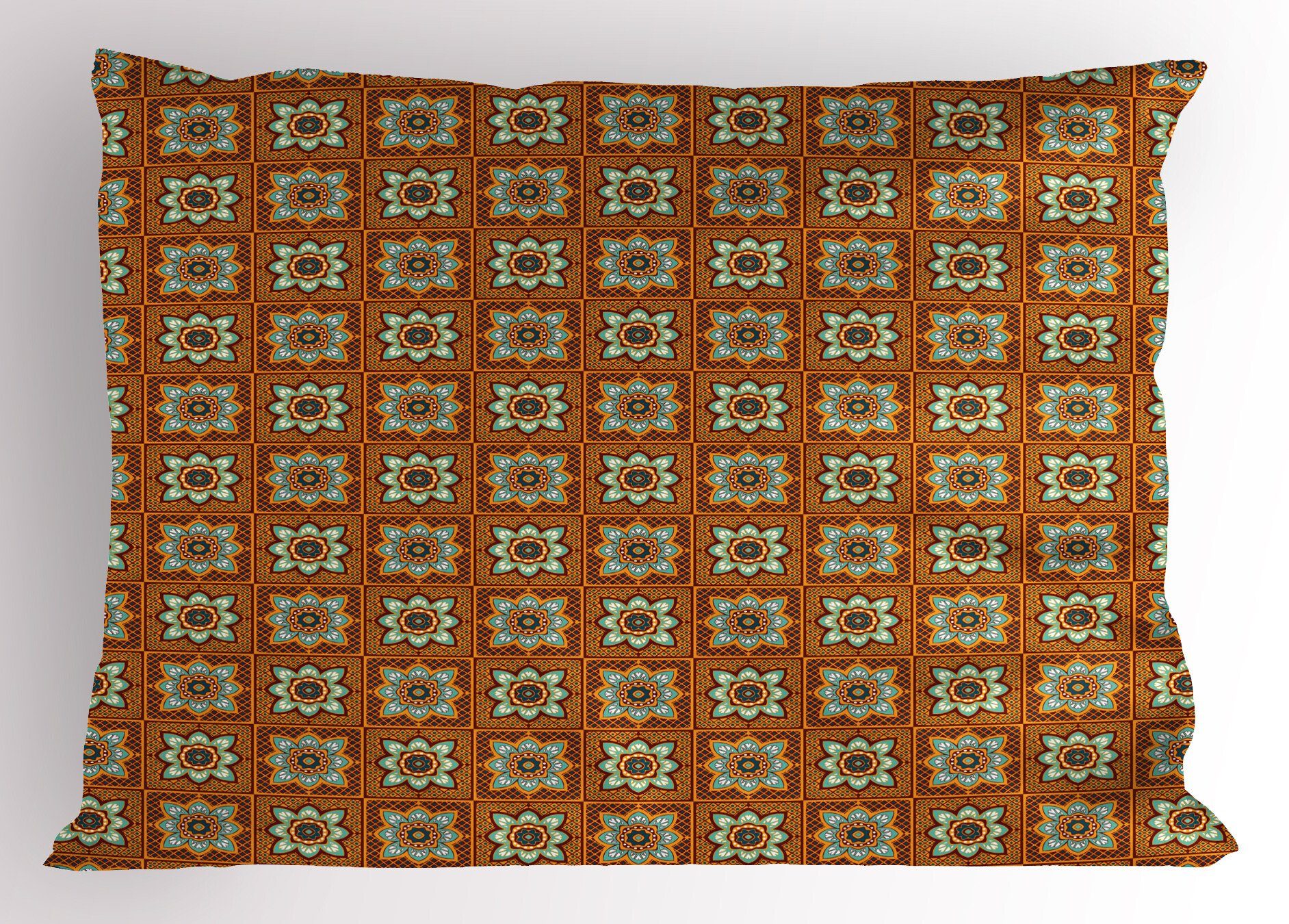 King Dekorativer Blumen Kissenbezug, (1 Gedruckter Abakuhaus Standard Size Stück), Talavera-Muster mit Kissenbezüge Volk