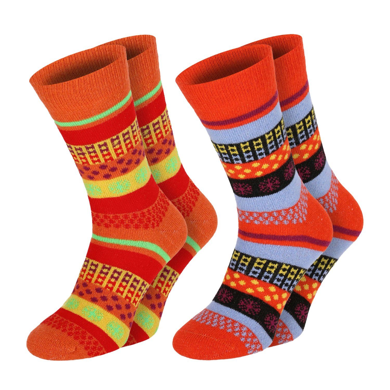 Norwegersocken WOOL FASHION Wollsocken Schafwolle Socken in modischem Mustermix