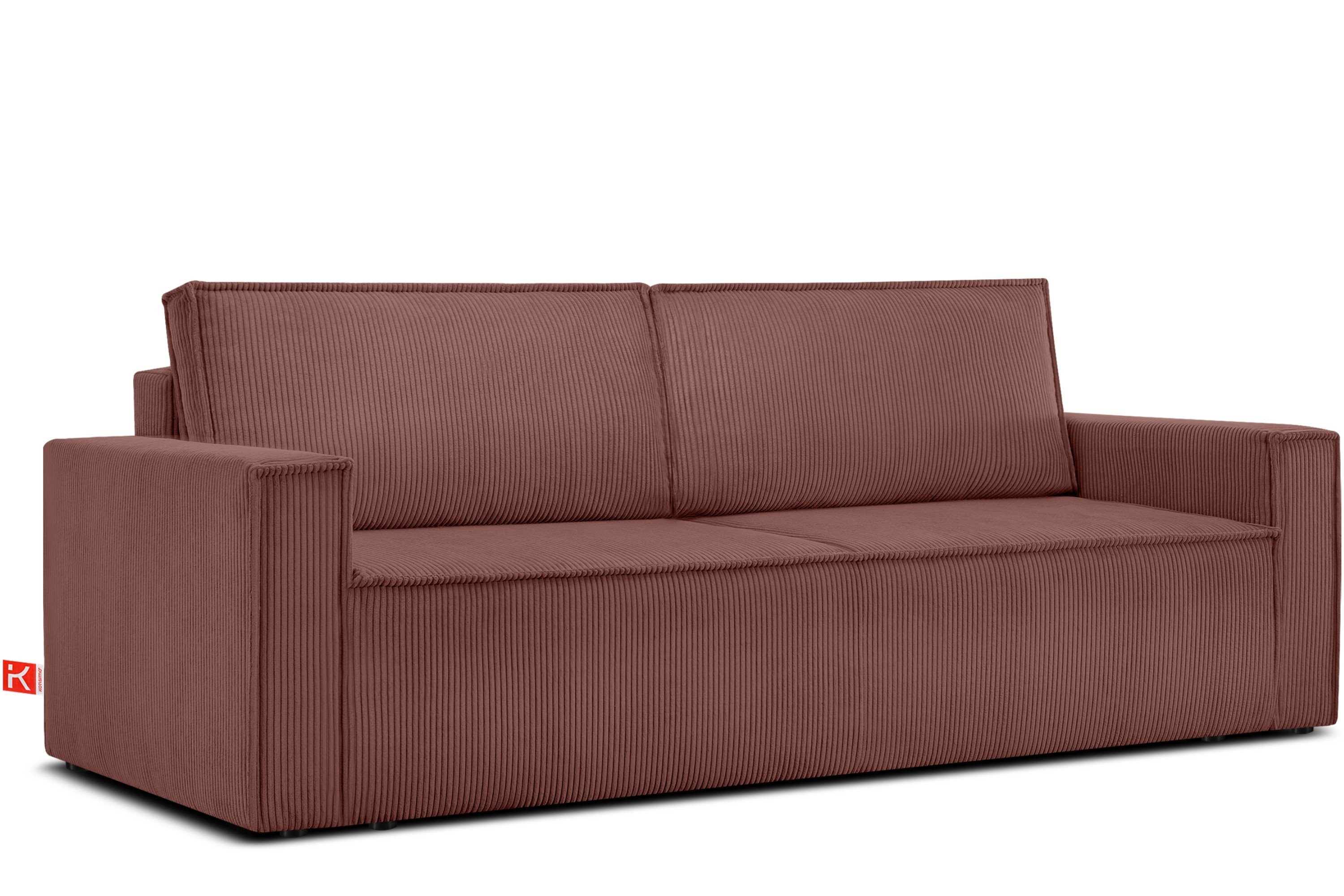 in Cord-Stoff Schlafsofa Friendly Pet EU, mit in hergestellt Konsimo Schlaffunktion, der rosa NAPI,