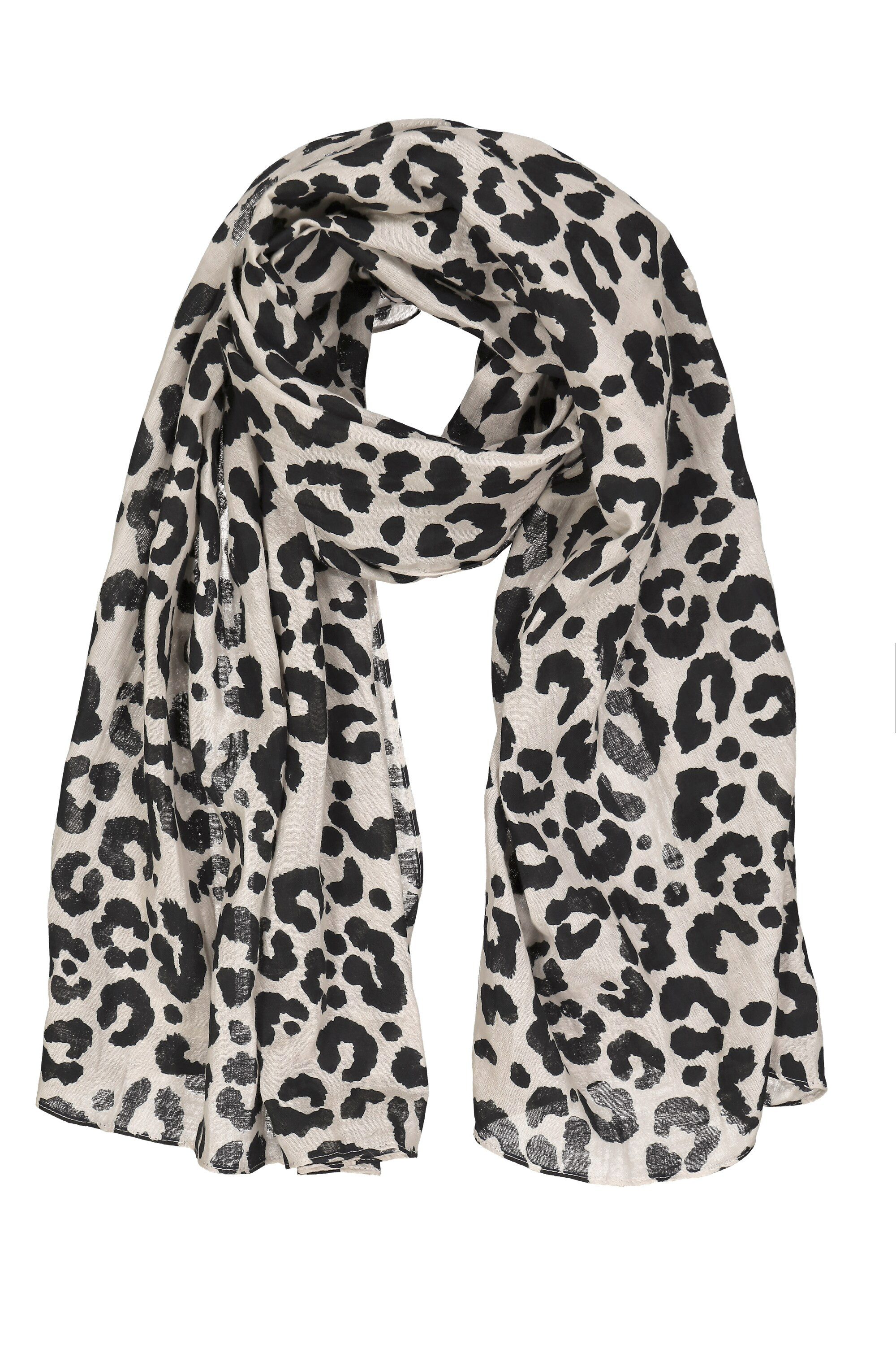 Ulla Popken Halstuch Musselin-Schal Struktur Leomuster günstig online kaufen