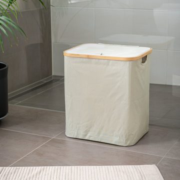 bremermann Wäschekorb Wäschesammler mit herausnehmbarem Sack & Deckel, ca. 60 Liter, beige