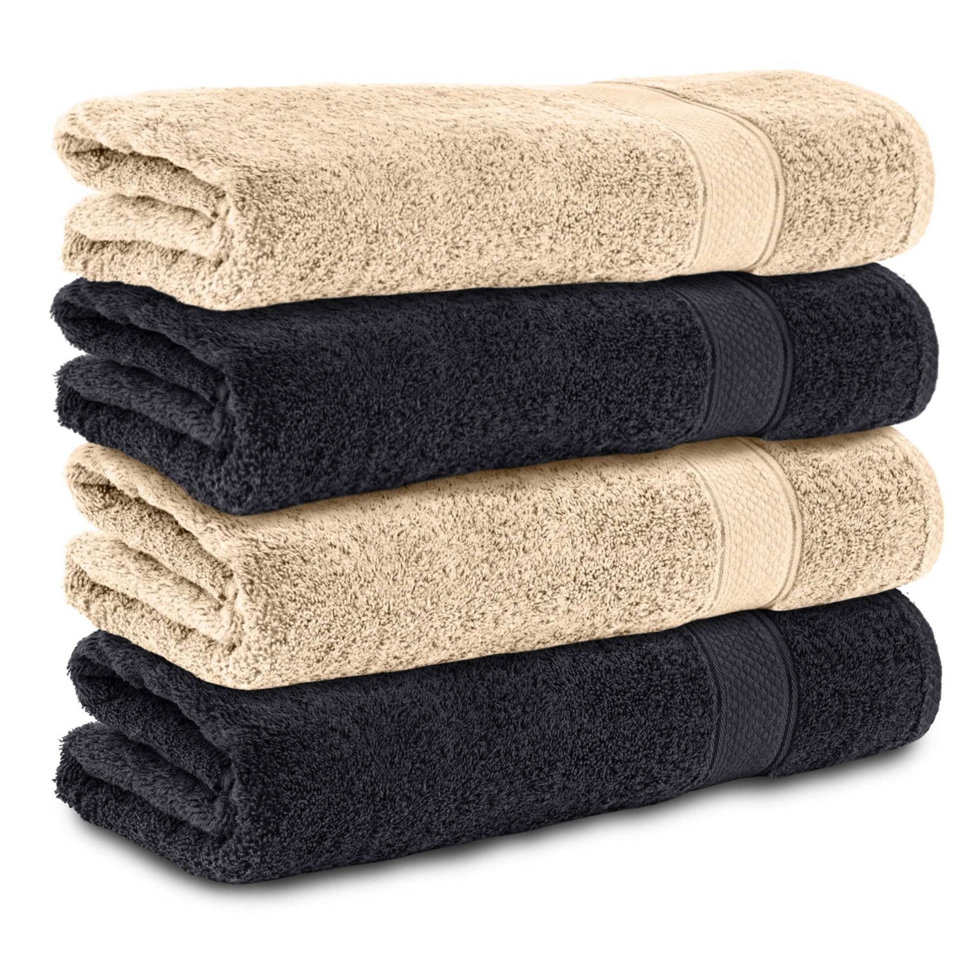 Komfortec Handtuch Set 100% Baumwolle, 470 g/m², Frottee (Set, 4-St), Handt günstig online kaufen