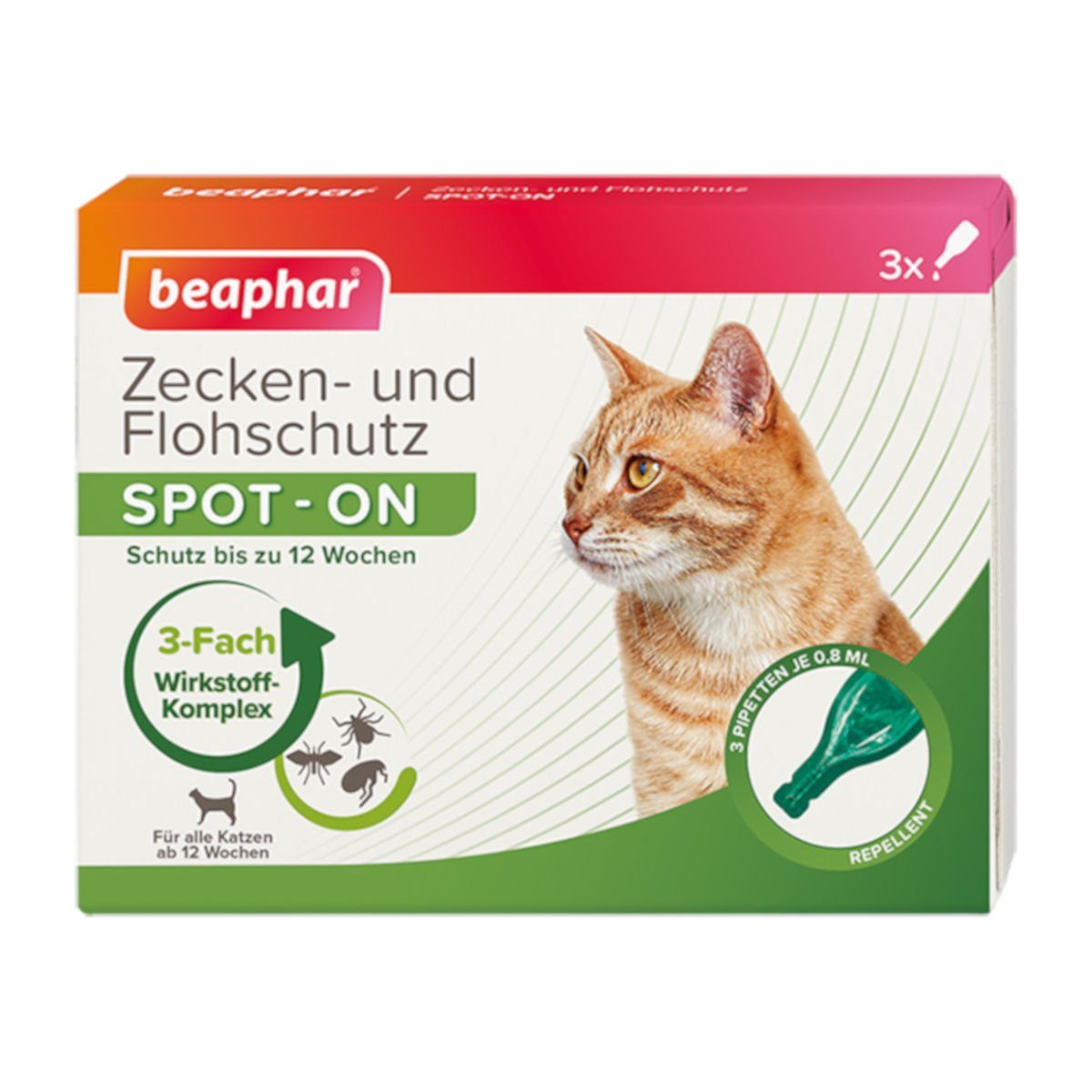 beaphar Zeckenschutzmittel Zecken- und Flohschutz SPOT-ON für Katzen