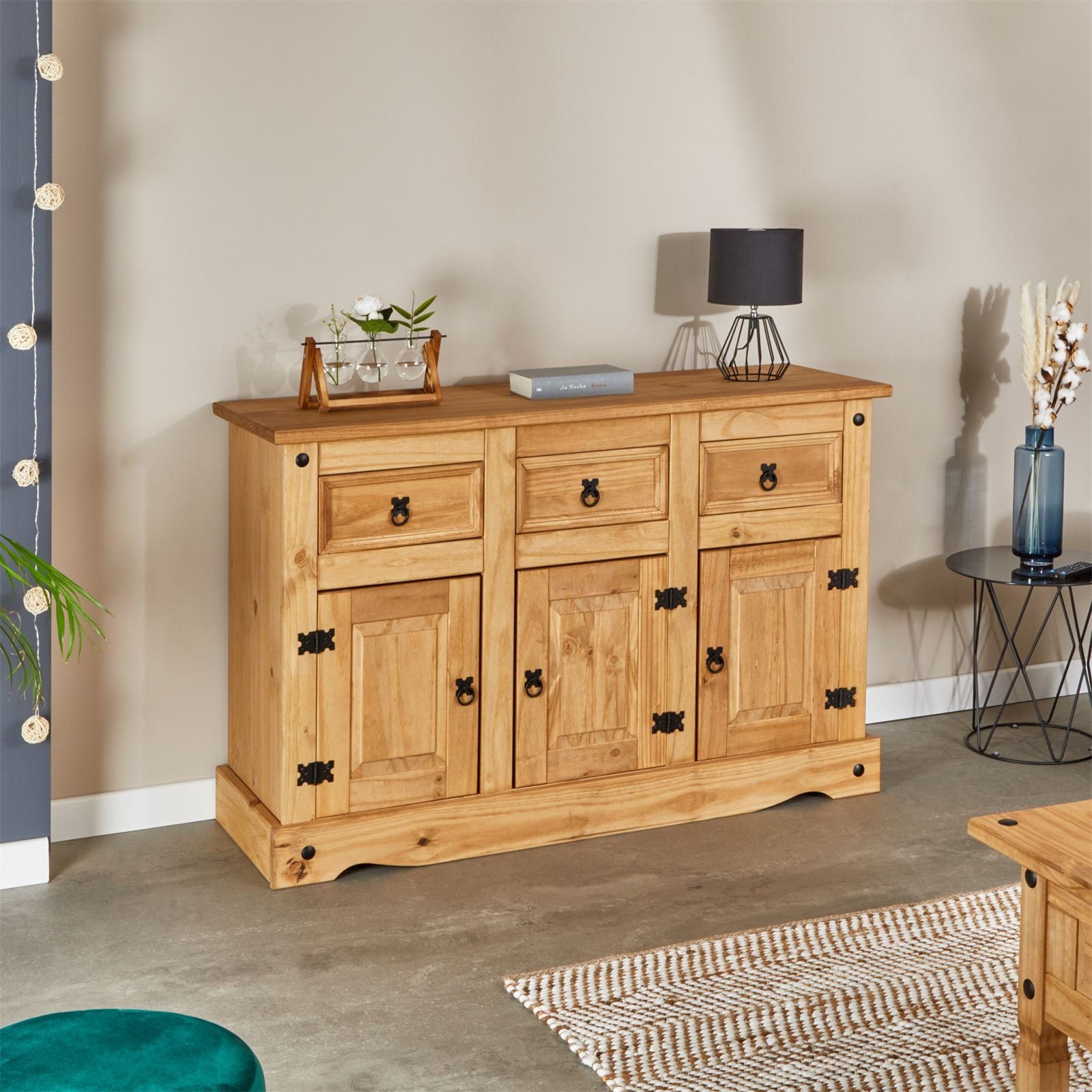 CARO-Möbel Sideboard SALSA, Kommode mit Stauraum im Mexiko Stil, Anrichte L günstig online kaufen