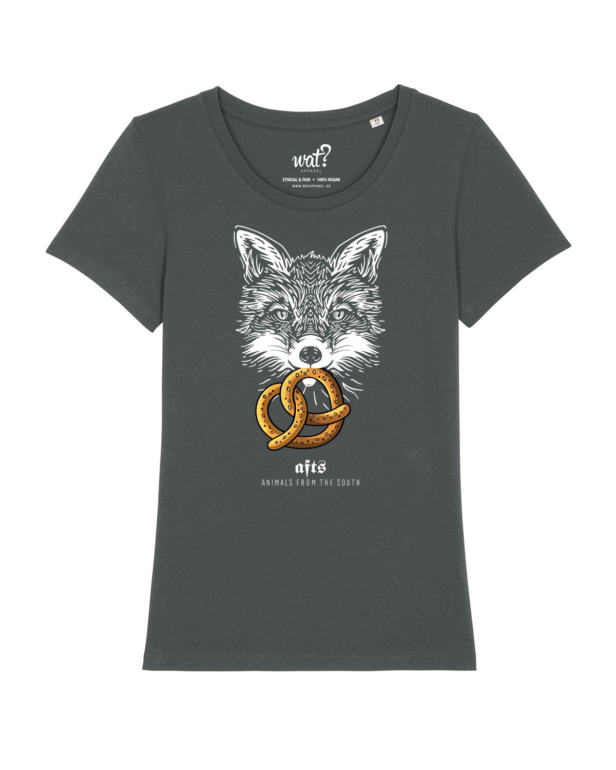 wat? Apparel Print-Shirt [#afts] Fuchs (1-tlg) antrazit
