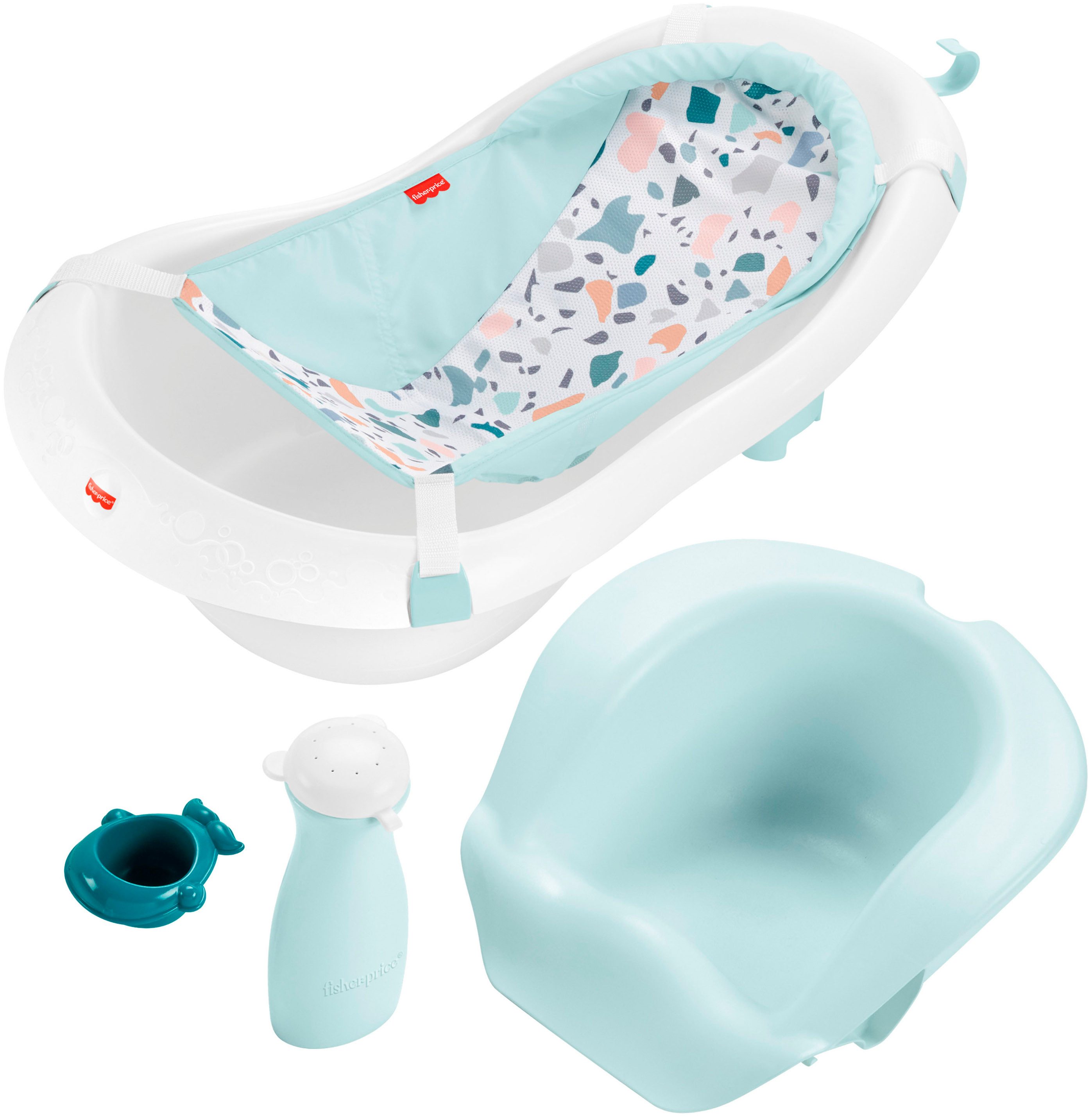 SIMBA Babybadewanne Fisher Price 4-in-1 mit Neugeboreneneinsatz und Sitz