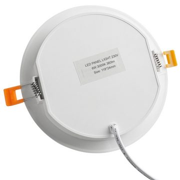 SEBSON LED Einbaustrahler LED Einbaustrahler 230V, 6W 360lm warmweiß 3000K, integrierter Treiber