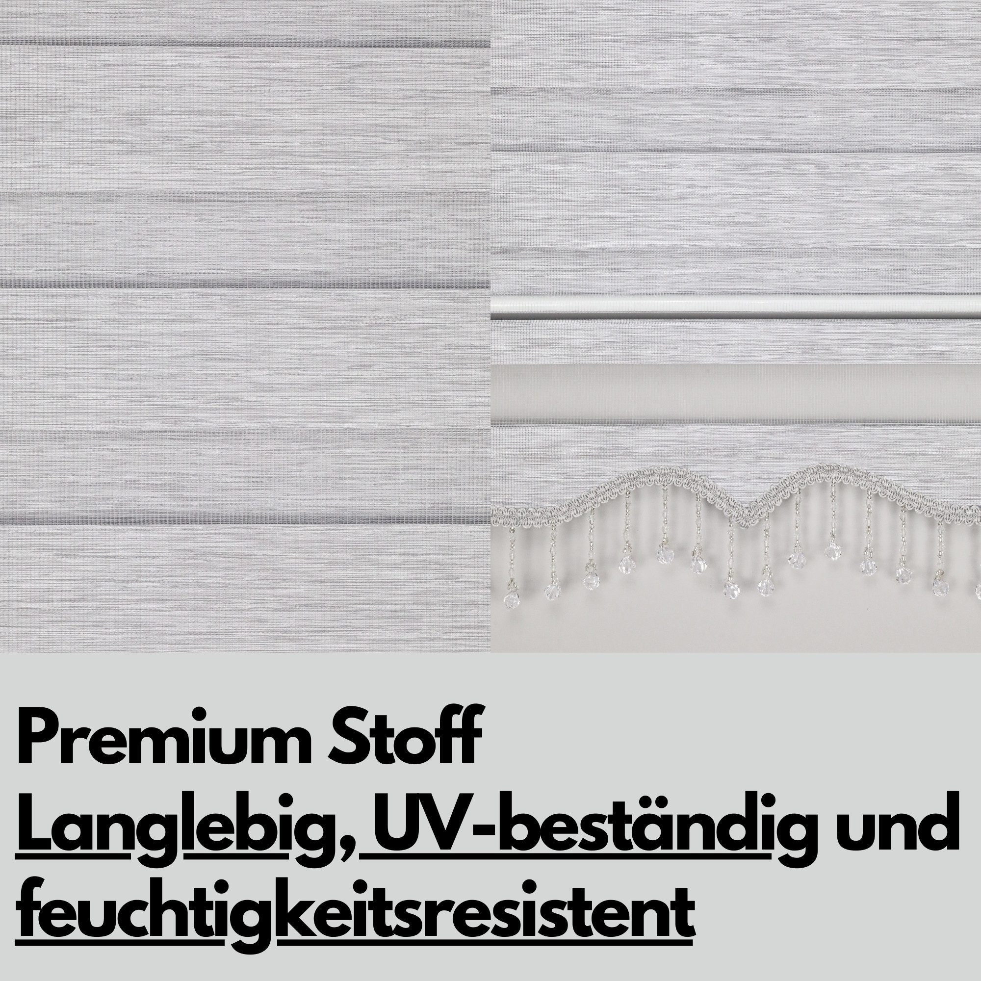 Doppelrollo Doppelrollo mit Kassette Weiß Grau Höhe 250/200 cm mit und ohne günstig online kaufen