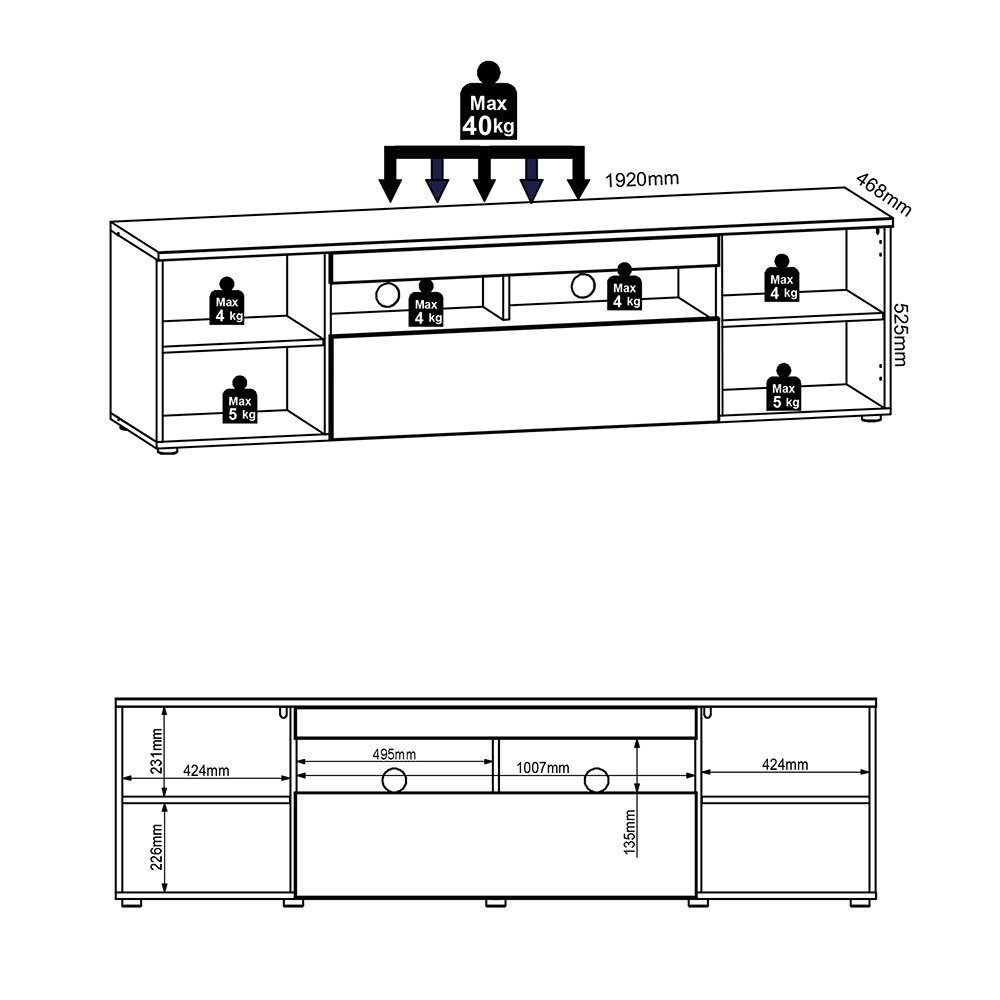 Lomadox Wohnzimmer-Set MANRESA-36, (Mega-Spar-Set, Artisan cm Nb. mit Eiche 202/190/47 Graphit 2-tlg)