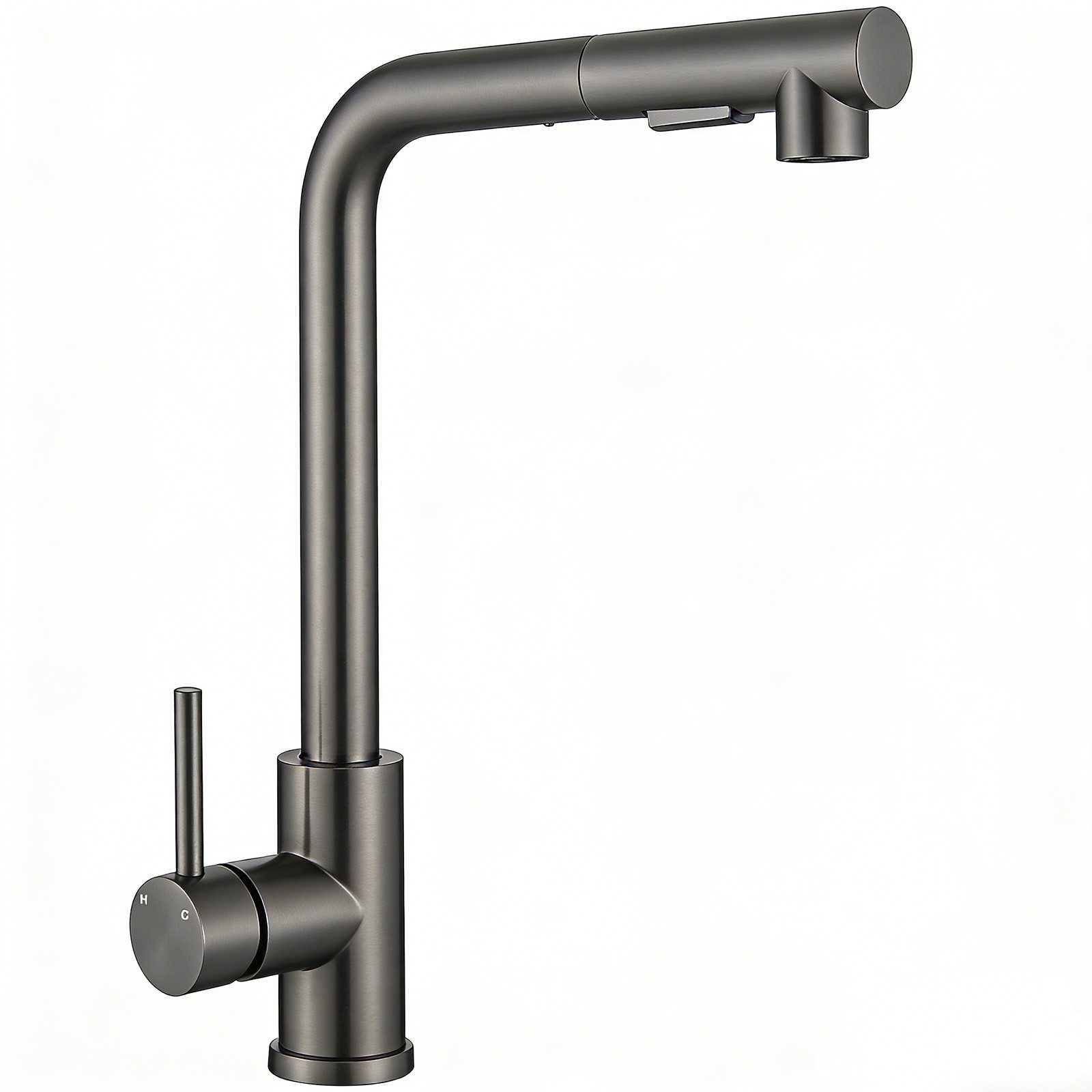 AICA Küchenarmatur Wasserhahn Küche Hochdruck, 360° schwenkbar & ausziehbar, Edelstahl mit 2 Strahlarten, 40cm Auszug & Mischbatterie für alle Spülbecken